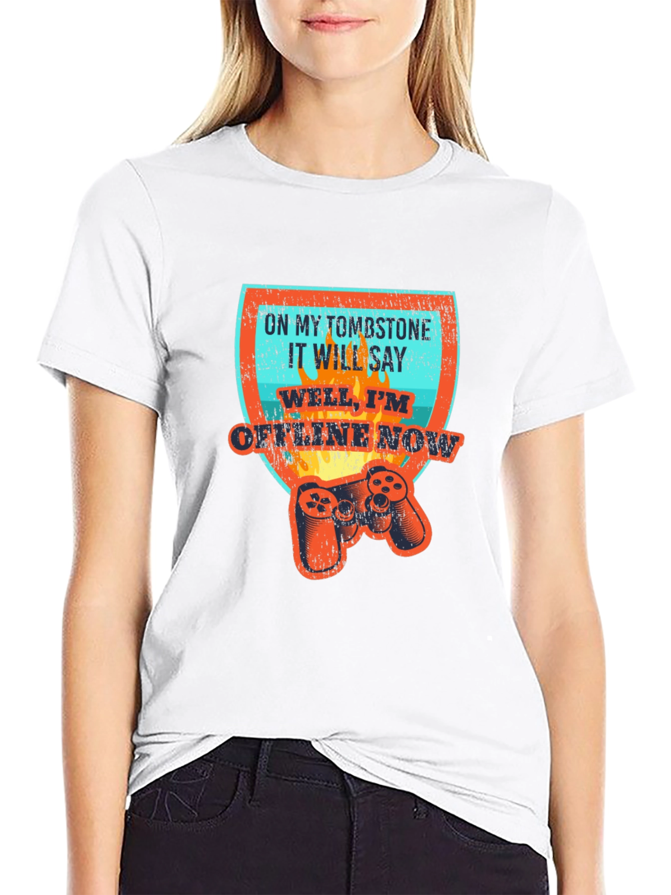 Gamer Tombstone T-Shirt - Offline Now