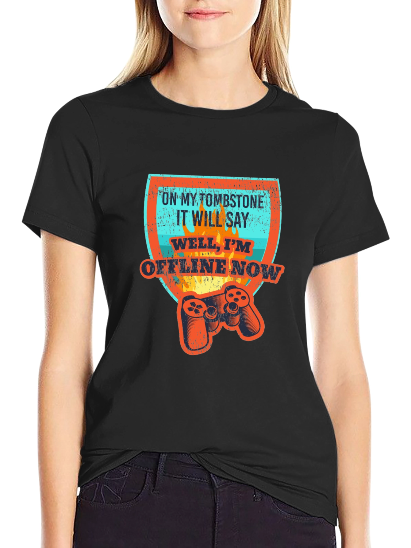 Gamer Tombstone T-Shirt - Offline Now