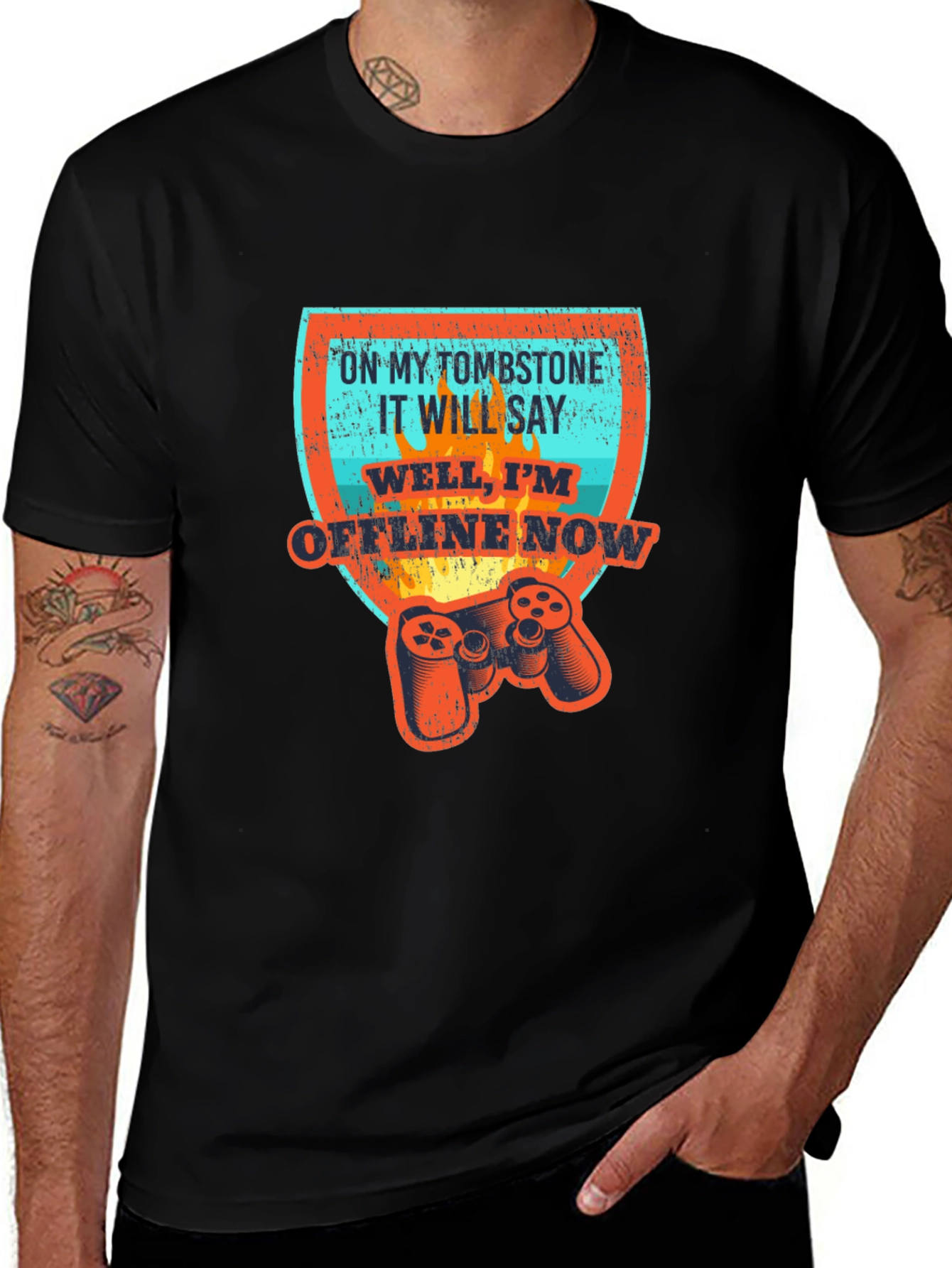 Gamer Tombstone T-Shirt - Offline Now