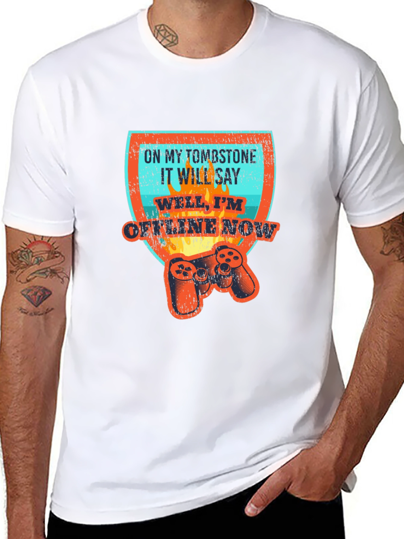 Gamer Tombstone T-Shirt - Offline Now