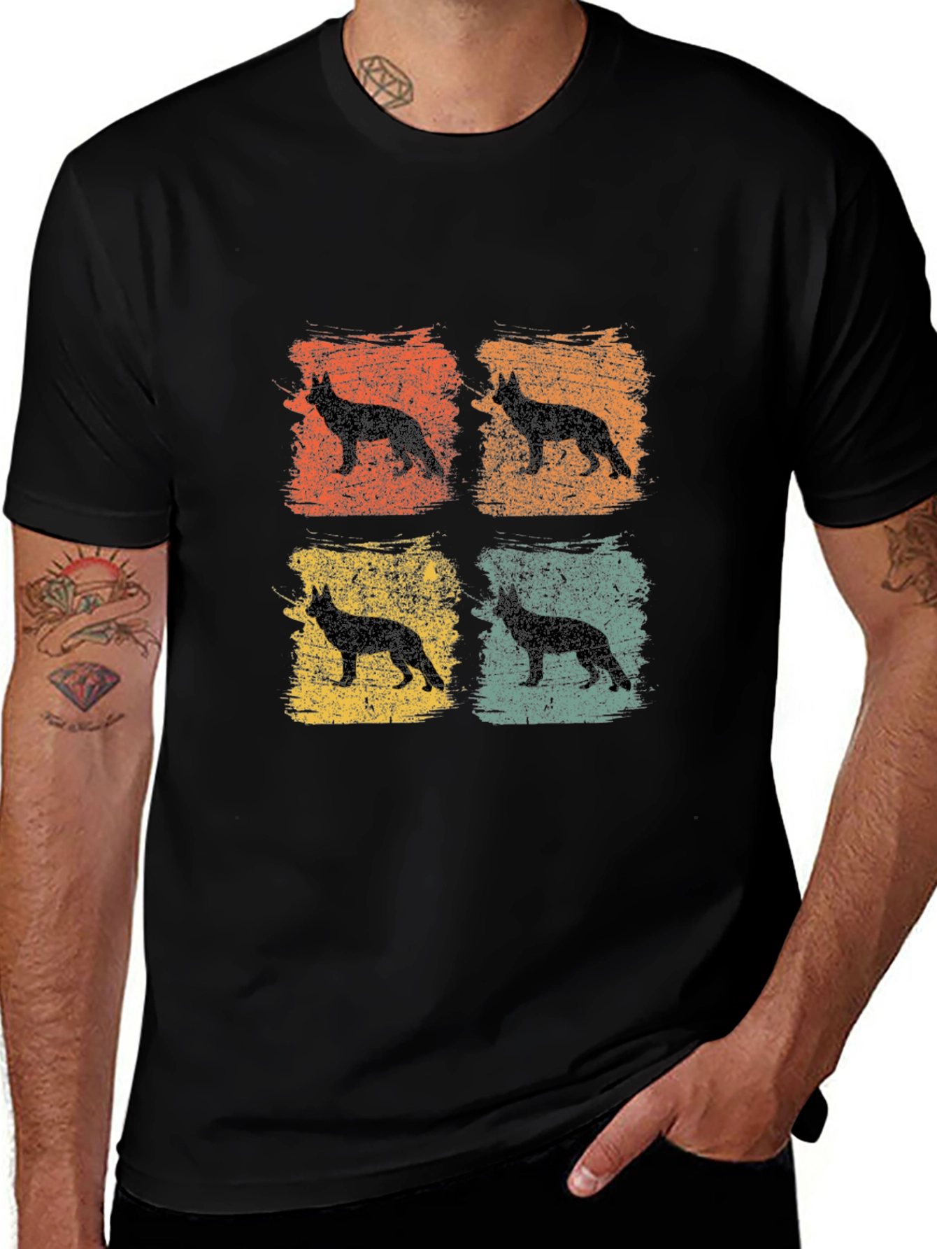 Retro German Shepherd Dog Graphic Tee