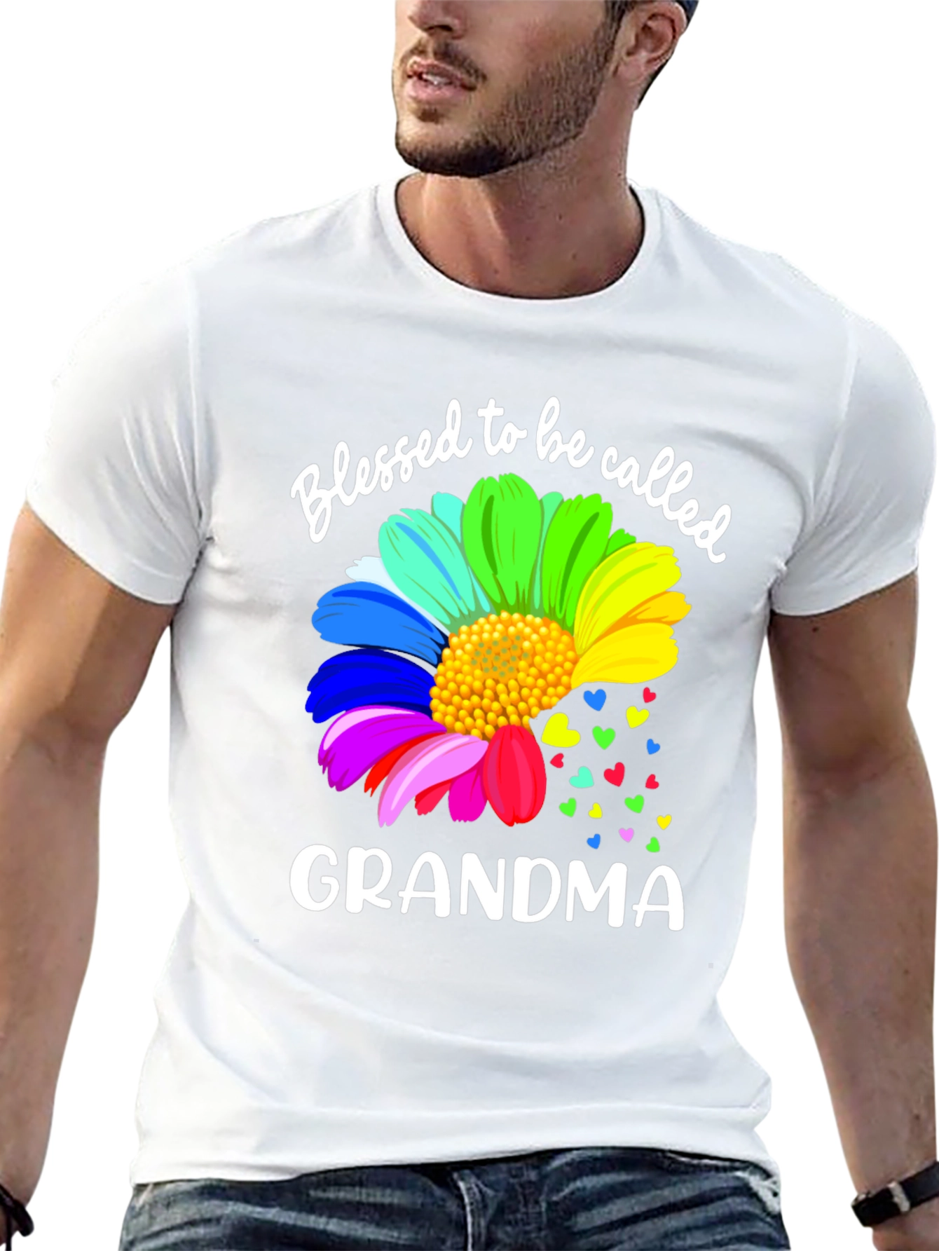 Blessed Grandma Rainbow Flower T-Shirt