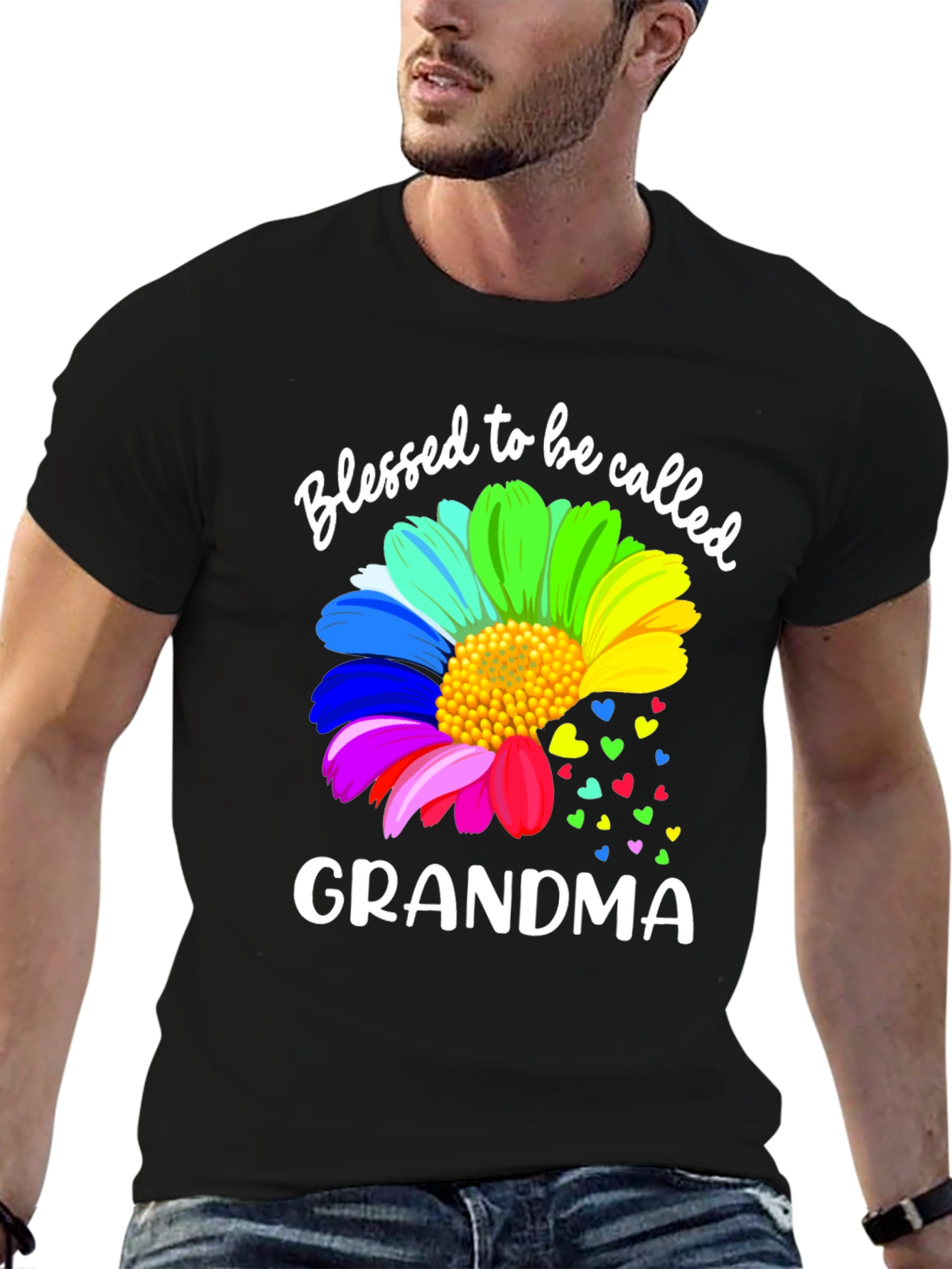 Blessed Grandma Rainbow Flower T-Shirt
