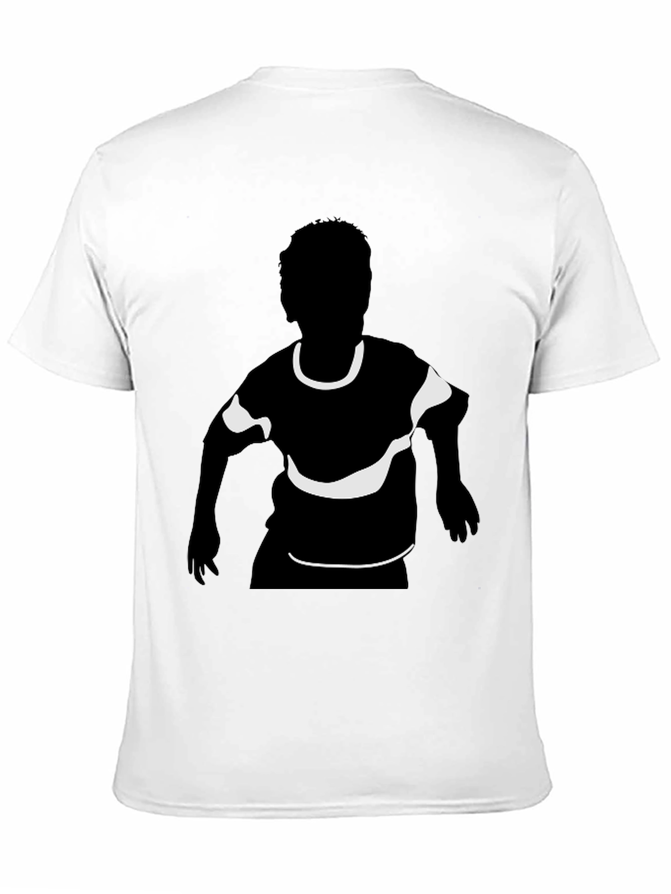 Black T-Shirt with Child Silhouette Graphic Print