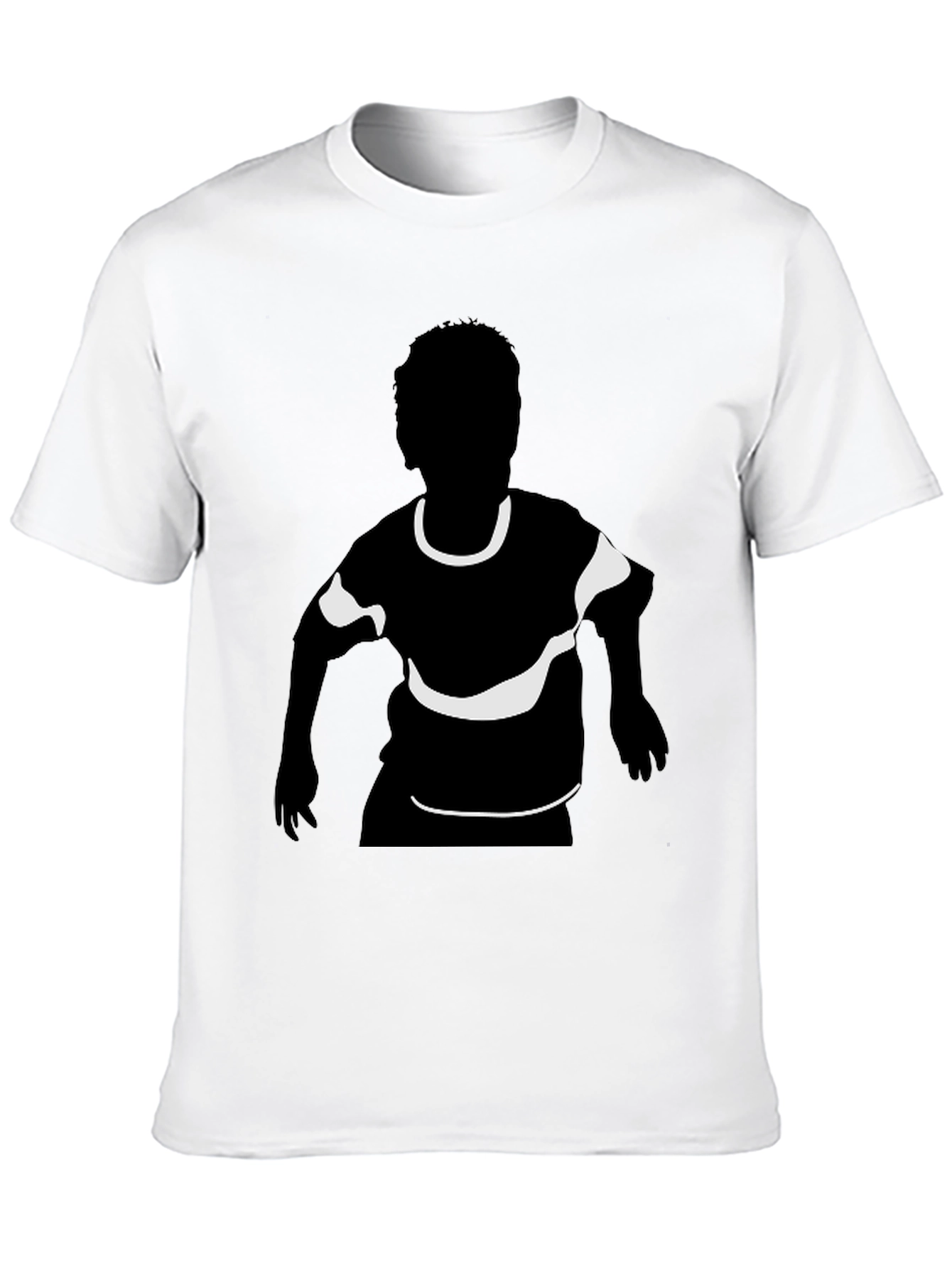 Black T-Shirt with Child Silhouette Graphic Print