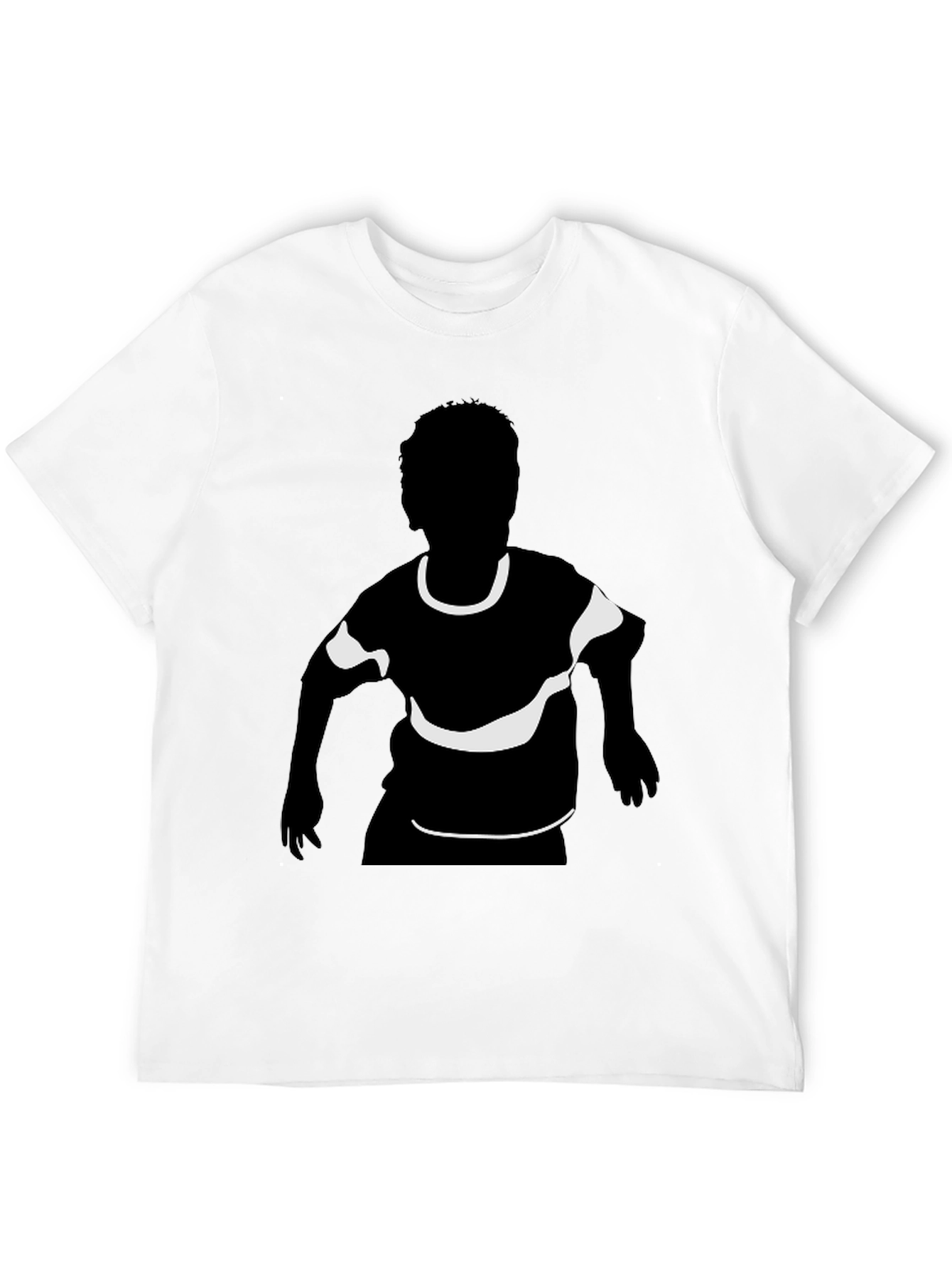 Black T-Shirt with Child Silhouette Graphic Print