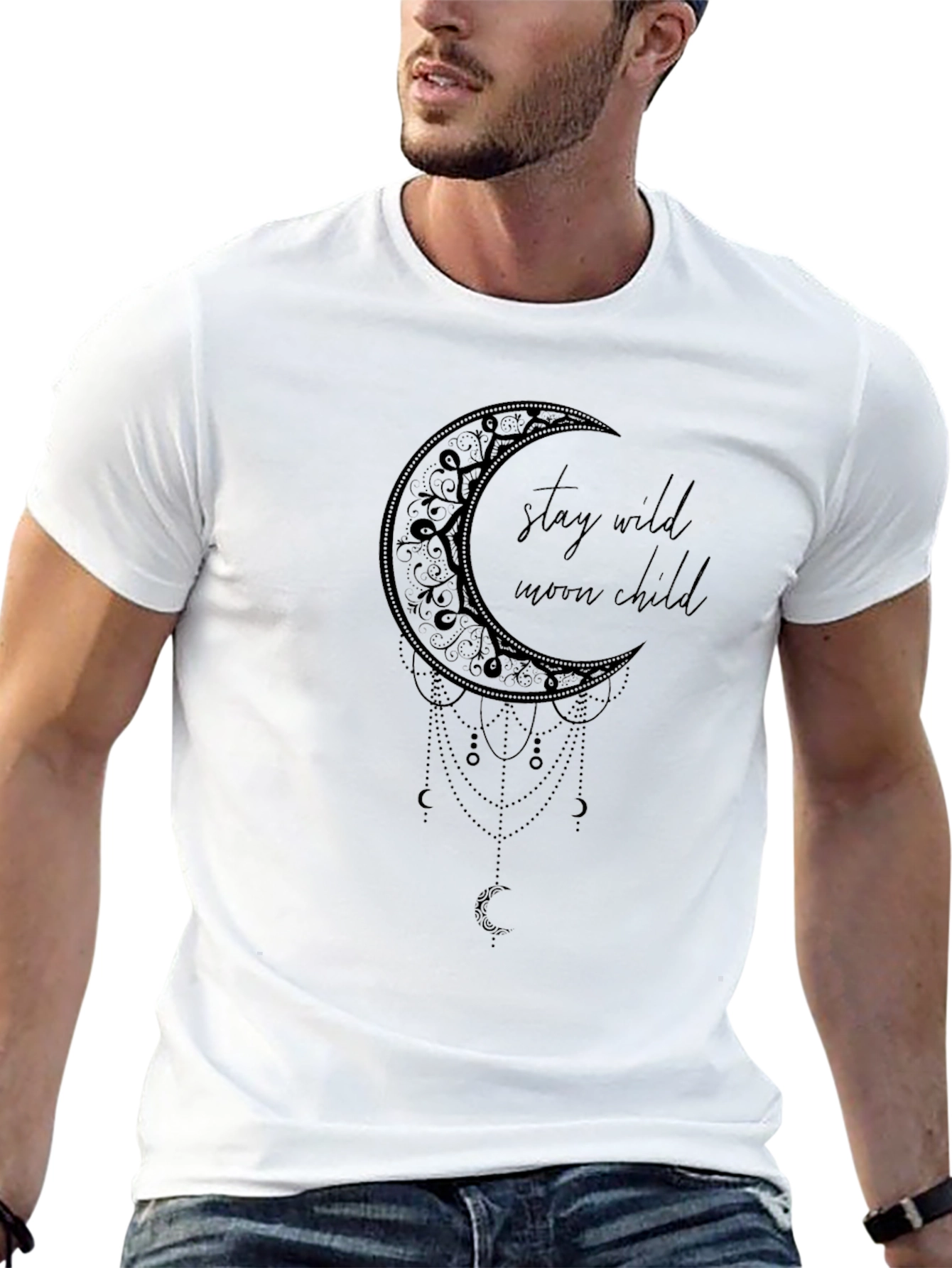 Stay Wild Moon Child Black Graphic Tee