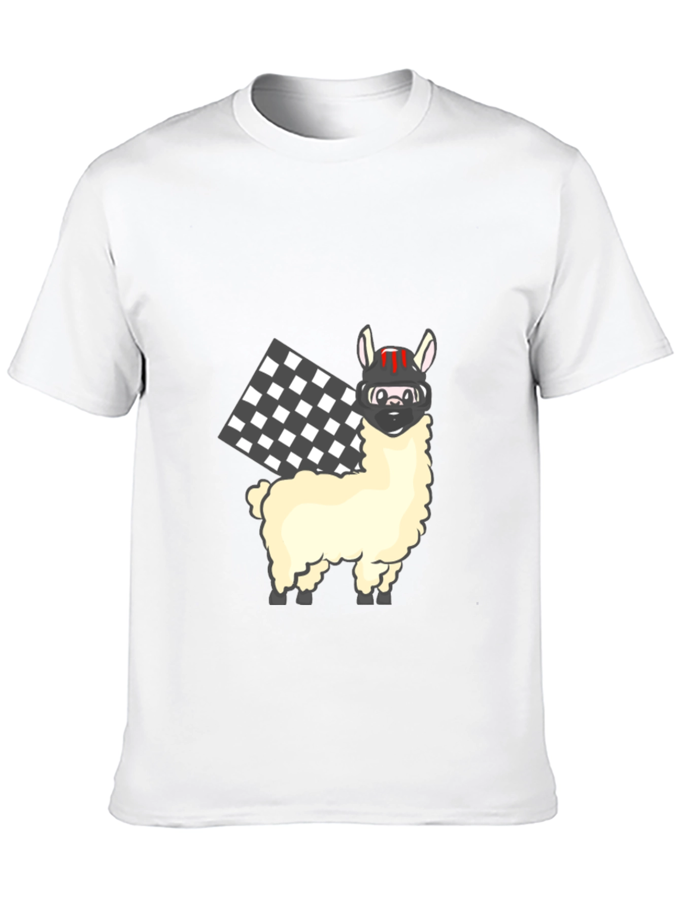Llama Racer Black T-Shirt