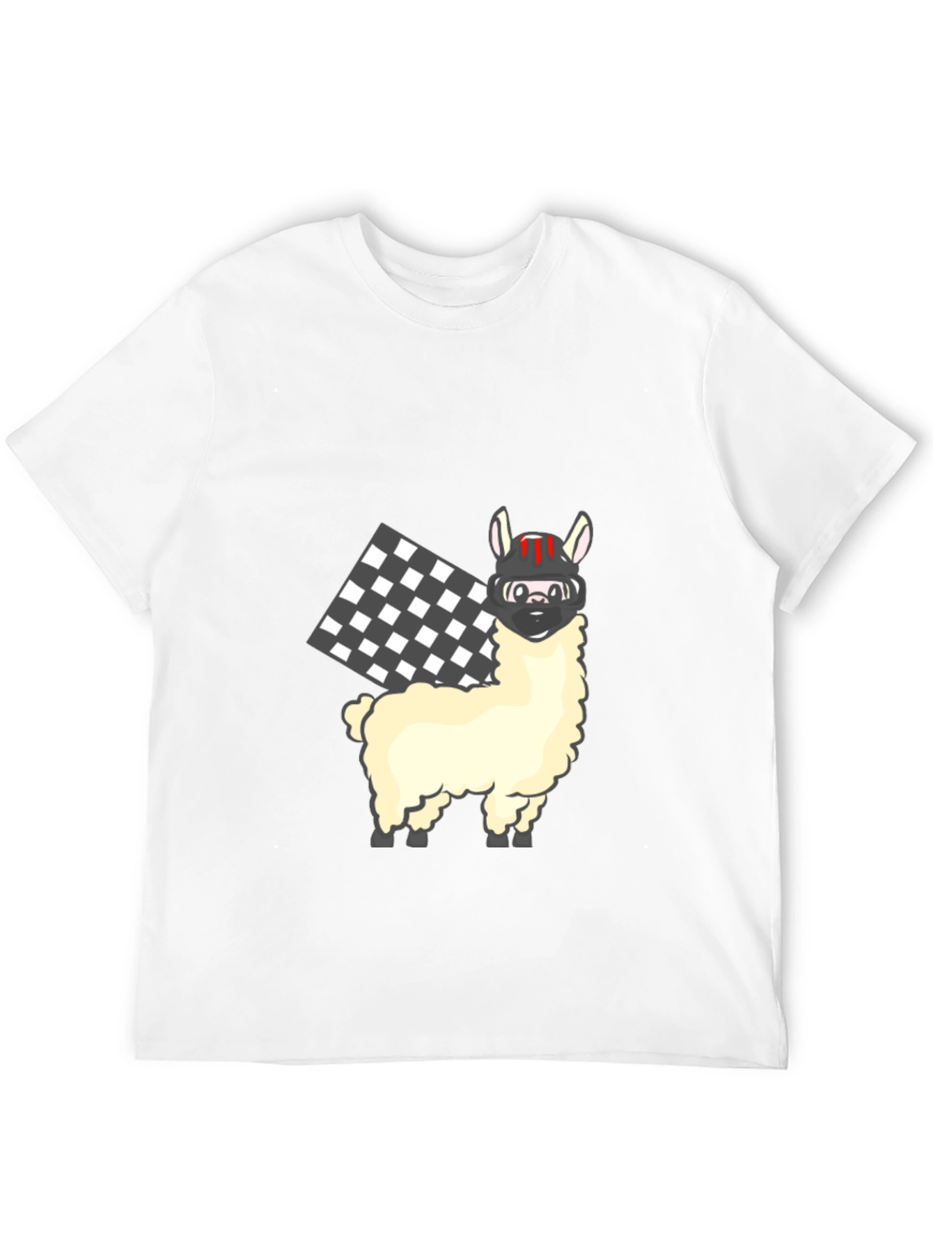 Llama Racer Black T-Shirt