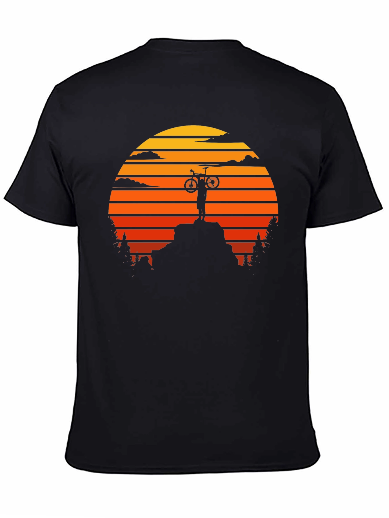 Mountain Biker Sunset Graphic Tee - Adventure Ready
