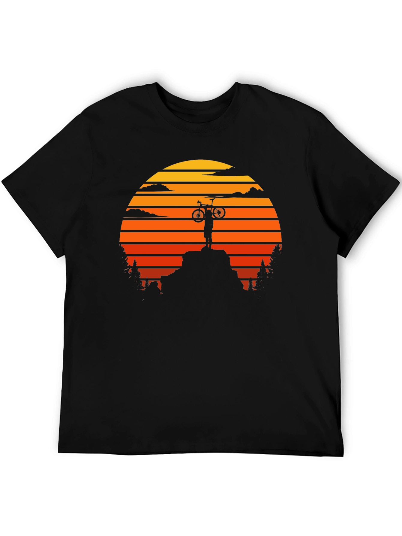 Mountain Biker Sunset Graphic Tee - Adventure Ready