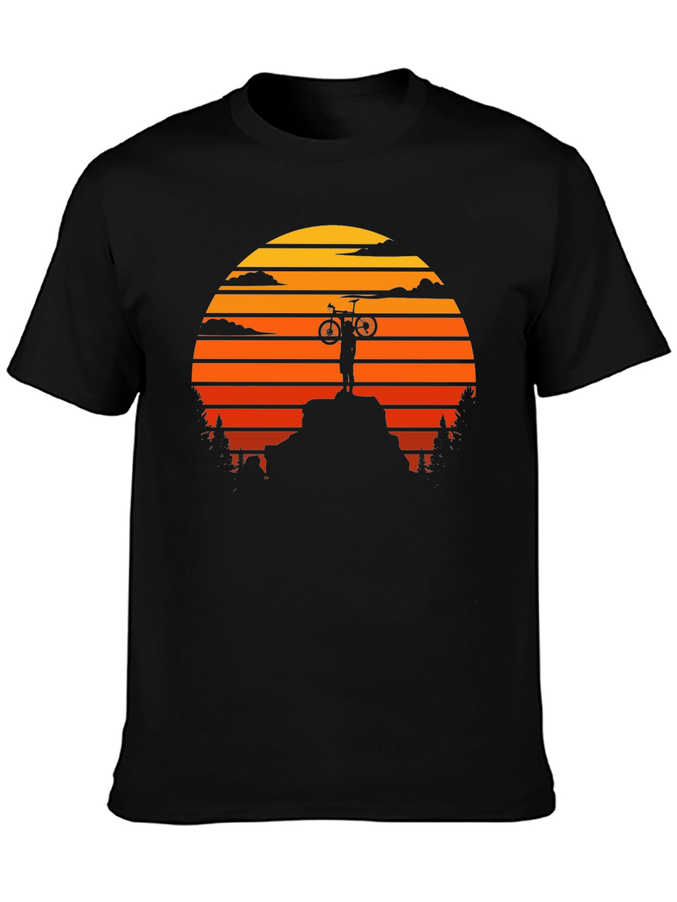 Mountain Biker Sunset Graphic Tee - Adventure Ready