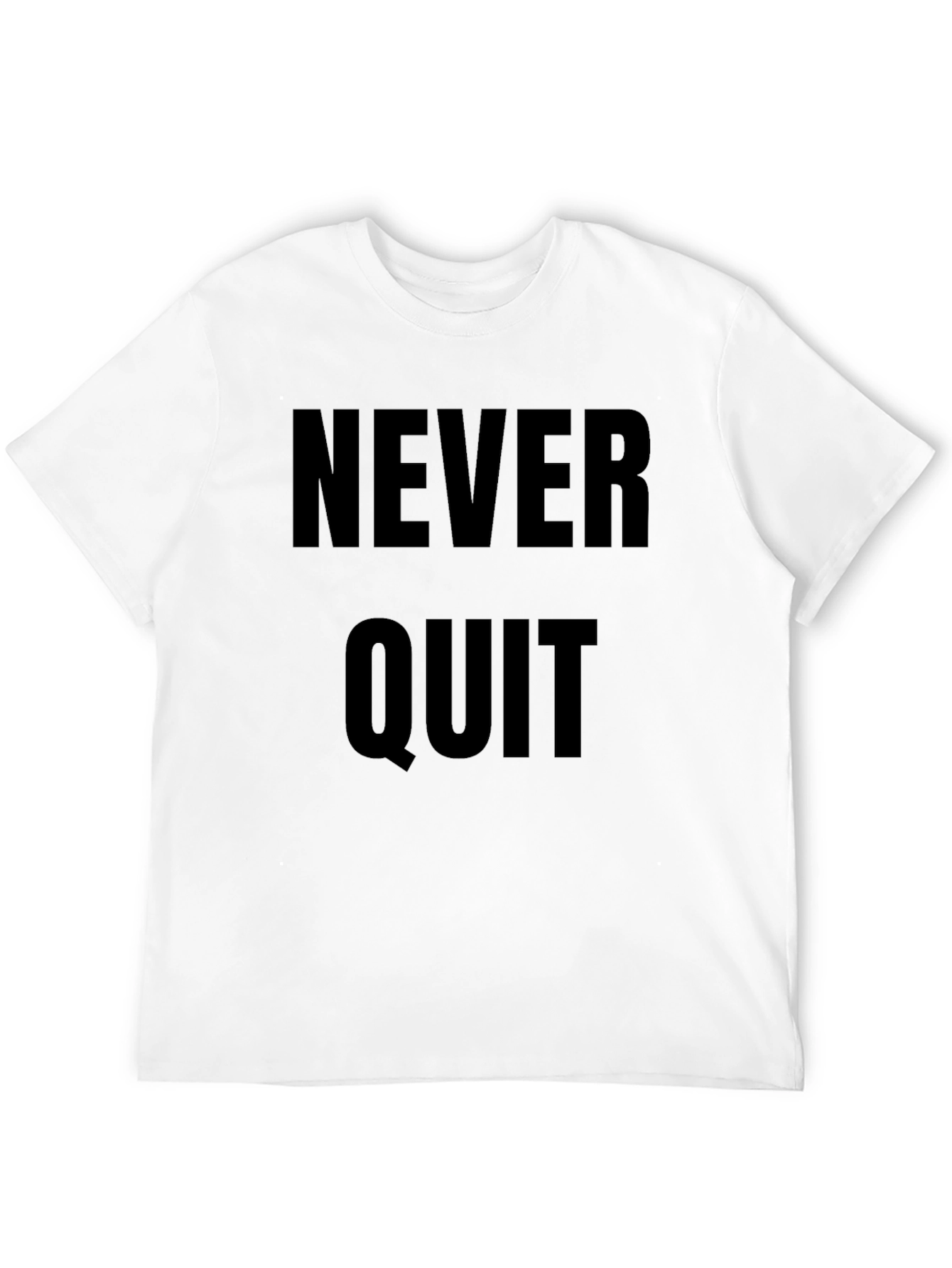 Never Quit Black Graphic Tee Motivational Shirt