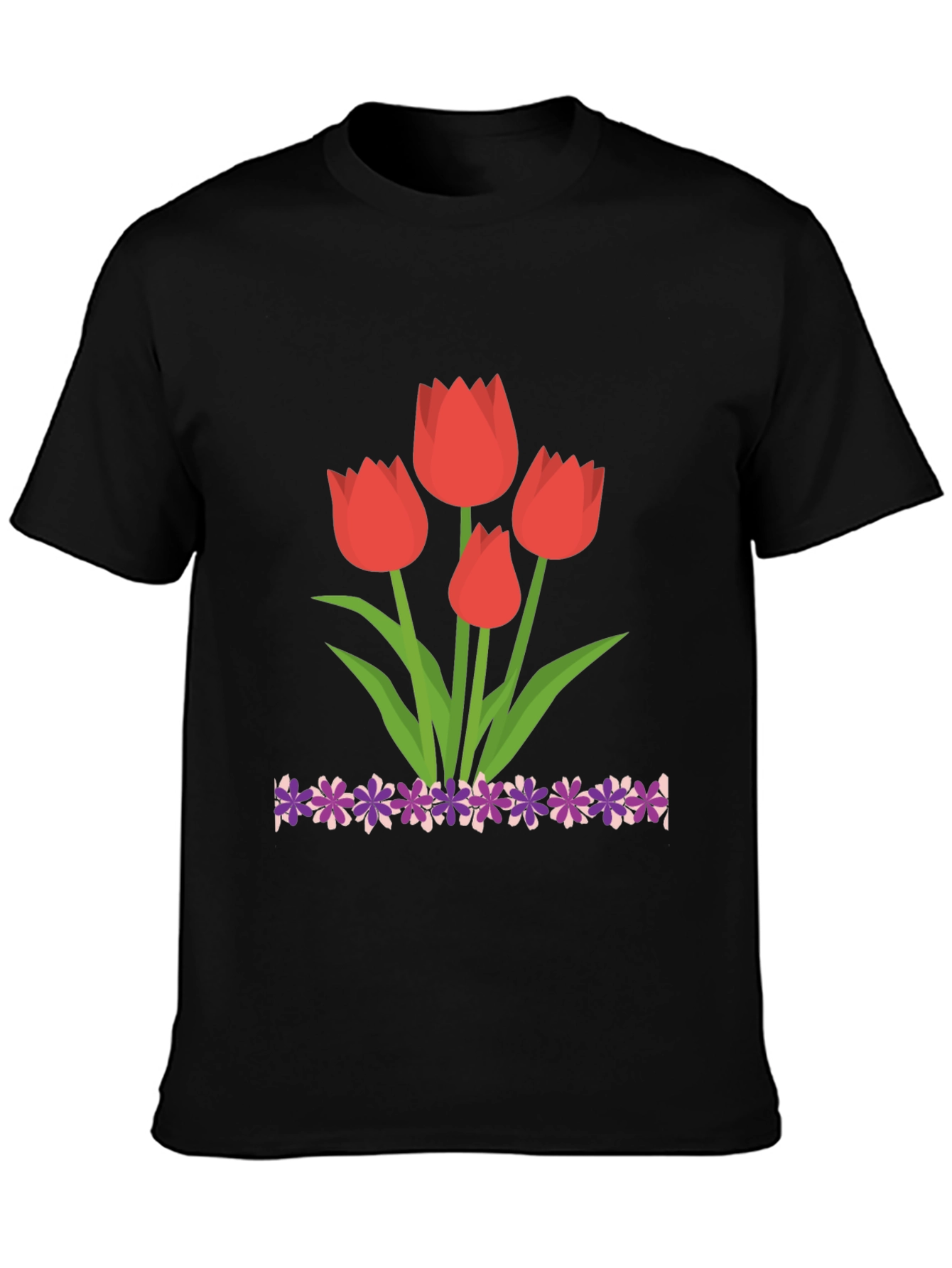 Tulip Graphic Black T-Shirt