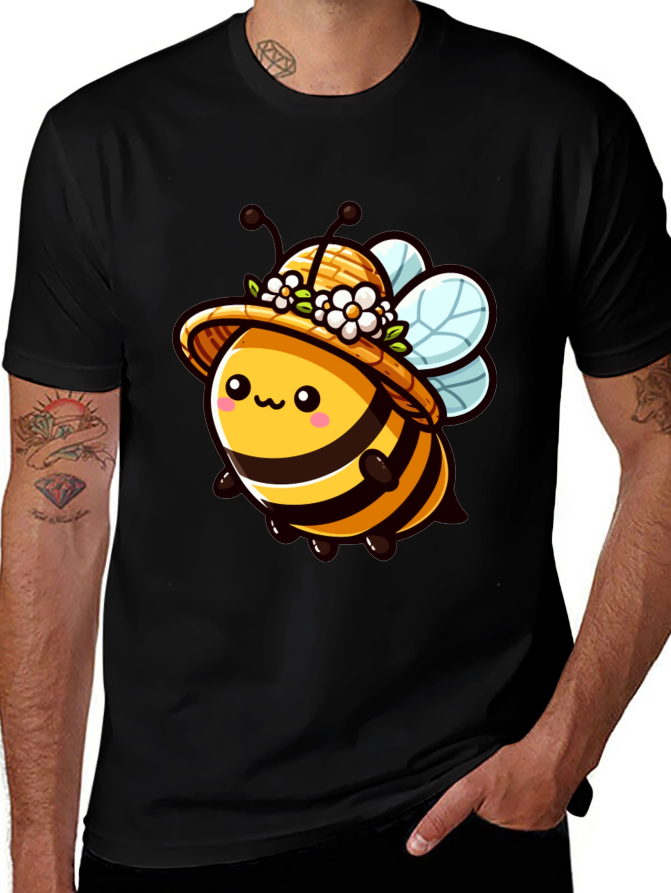 Cute Bee in Hat Graphic Tee