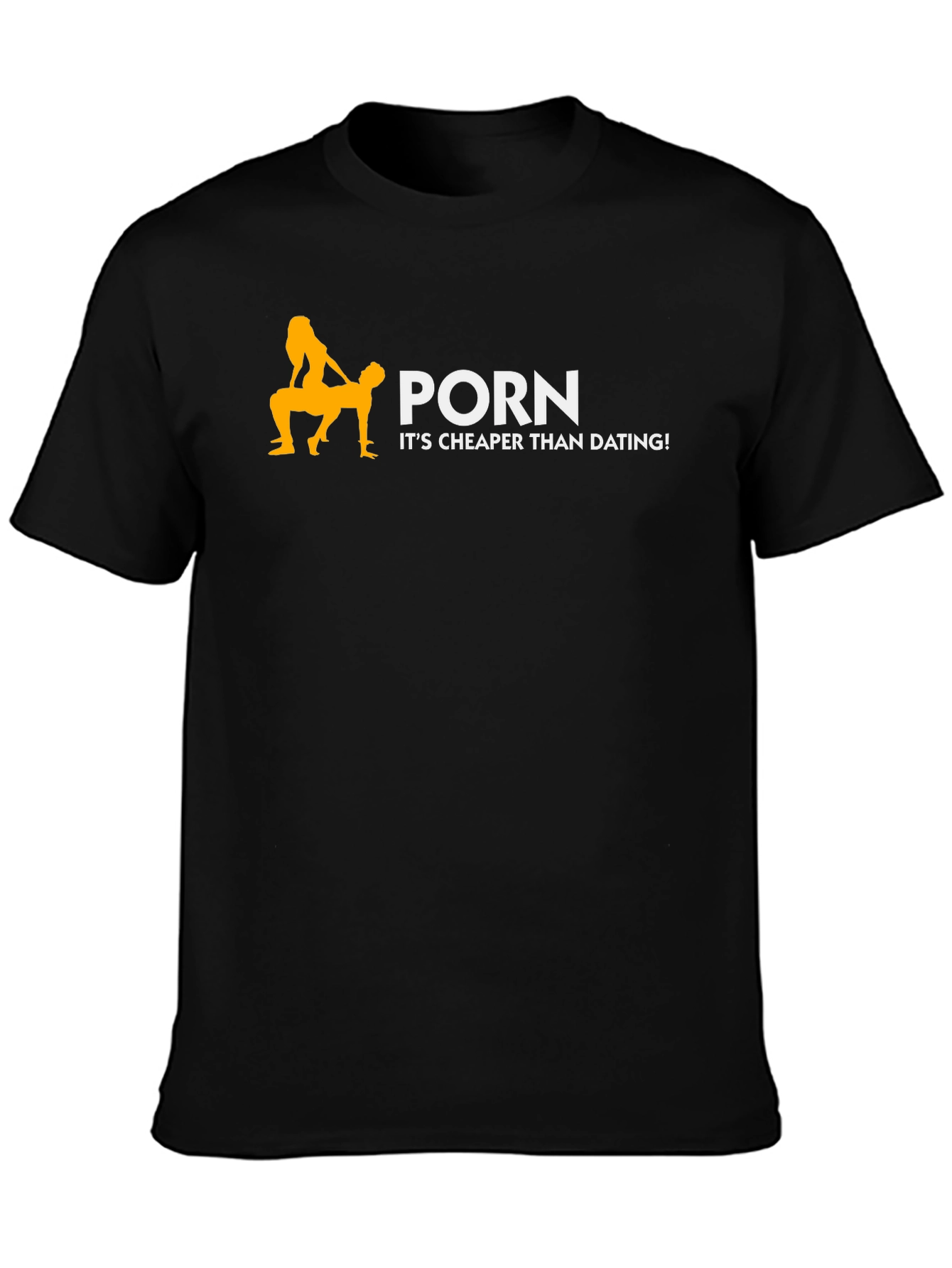 Funny Porn Cheaper Than Dating Black Graphic T-Shirt