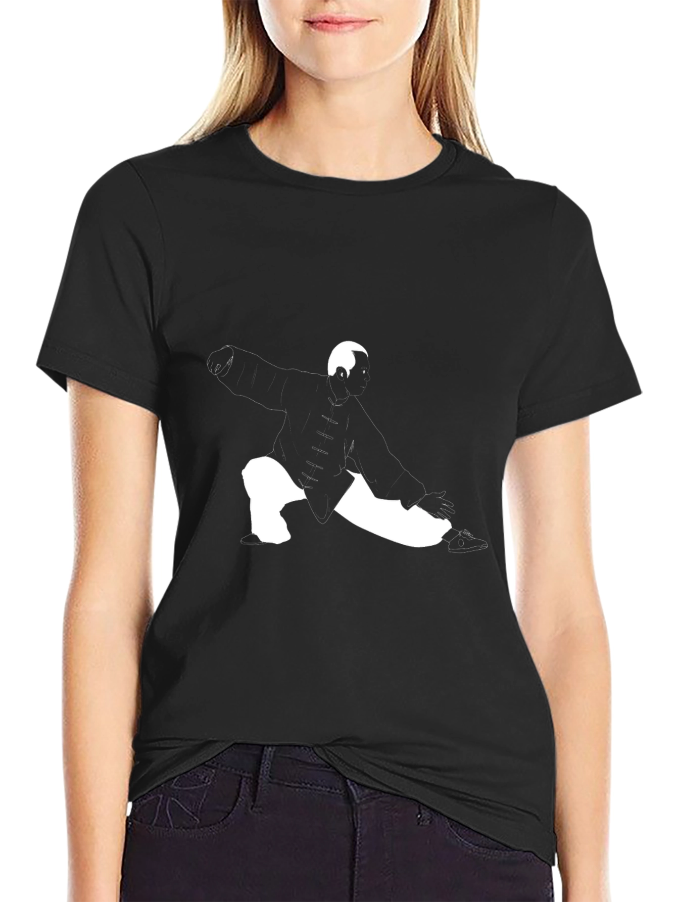 Martial Arts Black T-Shirt - Tai Chi Master Design