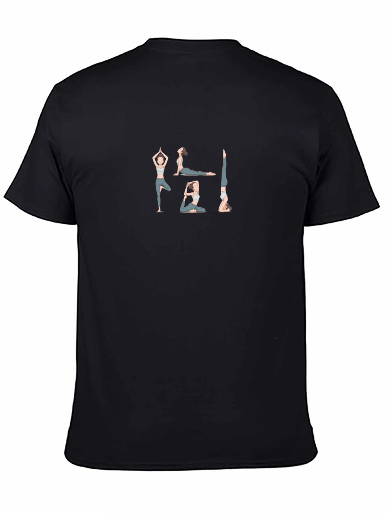 Yoga Pose Graphic Black T-Shirt