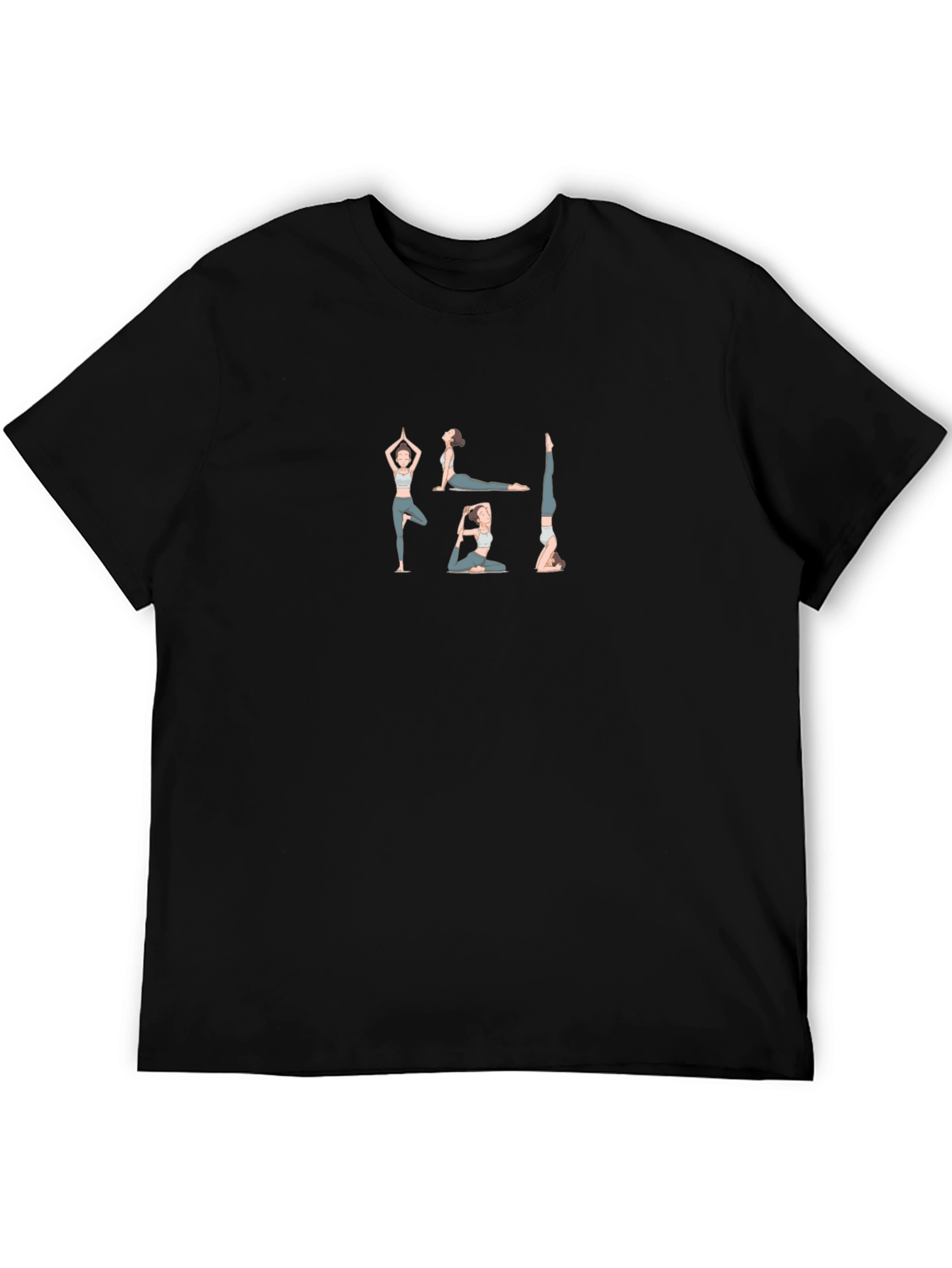 Yoga Pose Graphic Black T-Shirt