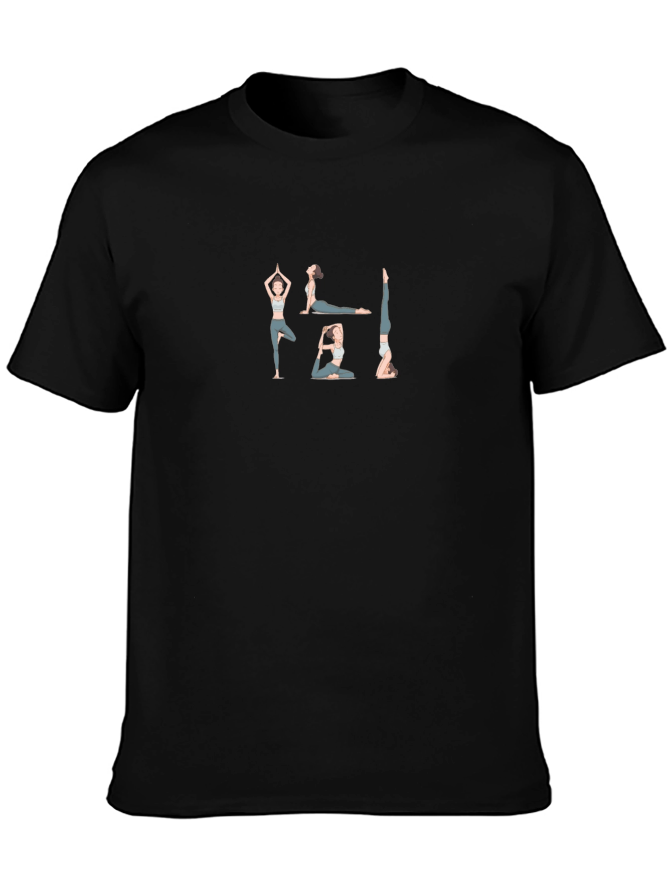 Yoga Pose Graphic Black T-Shirt