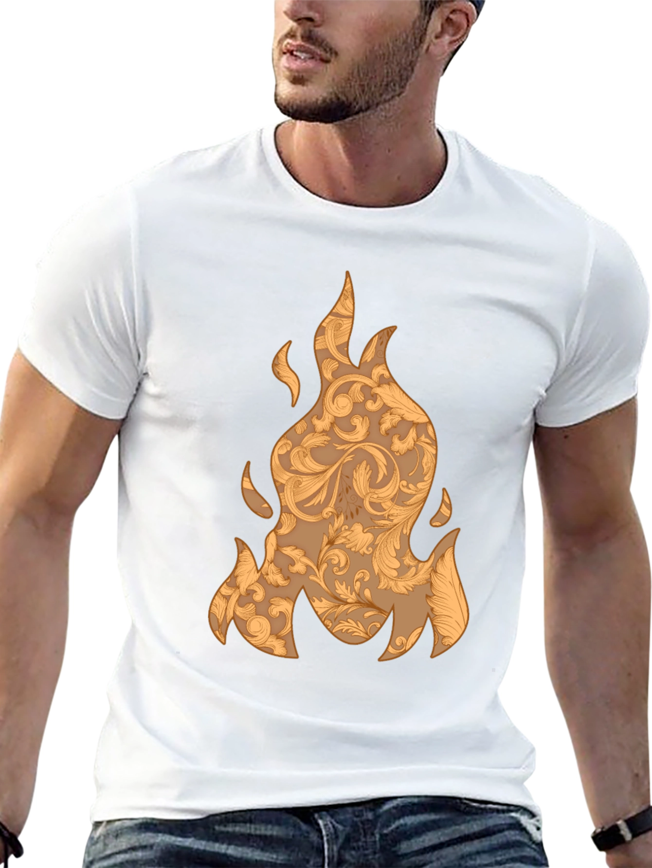 Flame Pattern Graphic T-Shirt