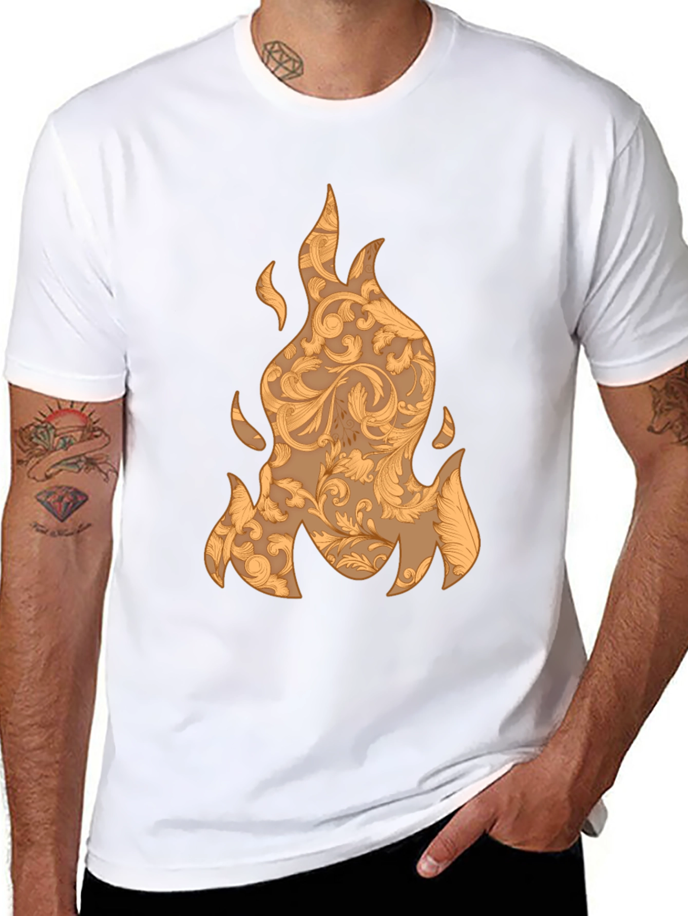 Flame Pattern Graphic T-Shirt