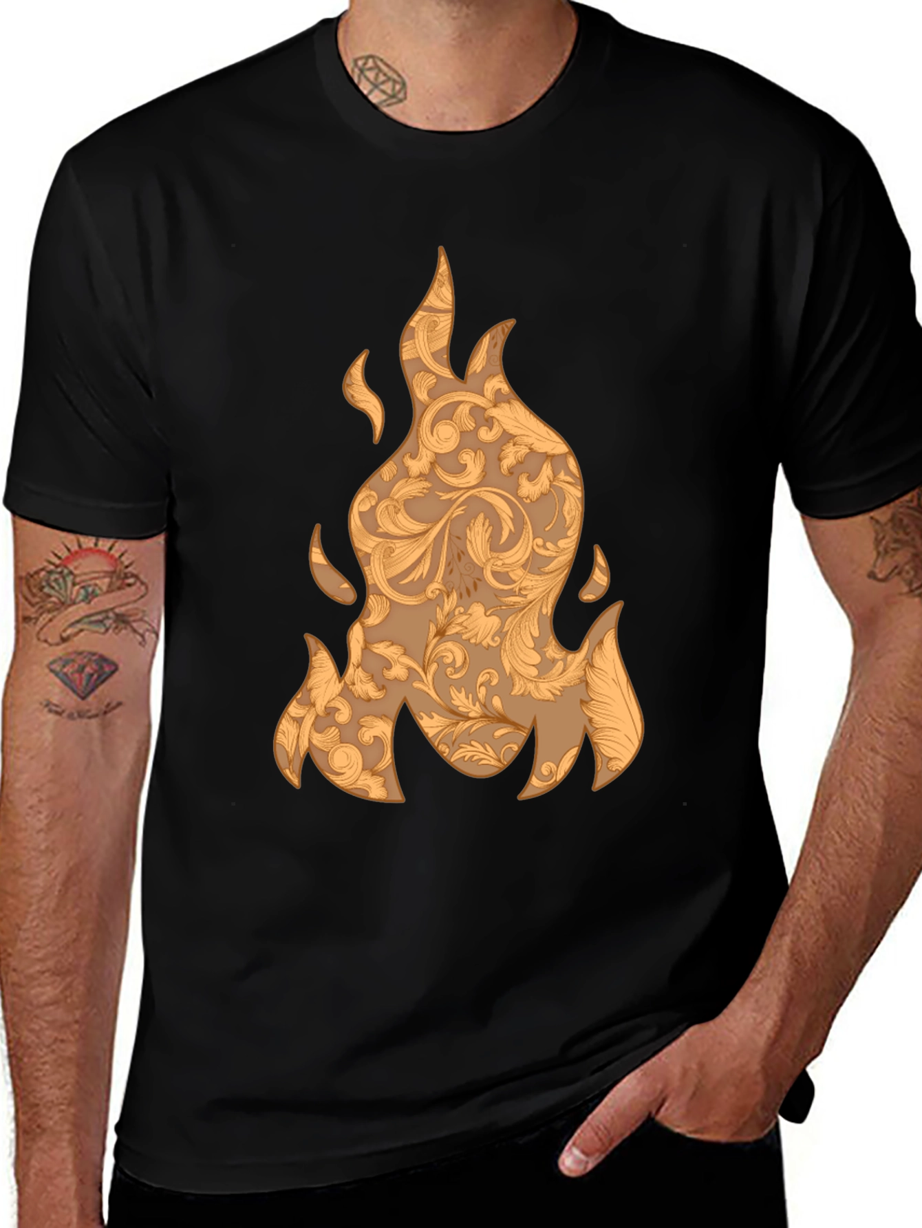 Flame Pattern Graphic T-Shirt