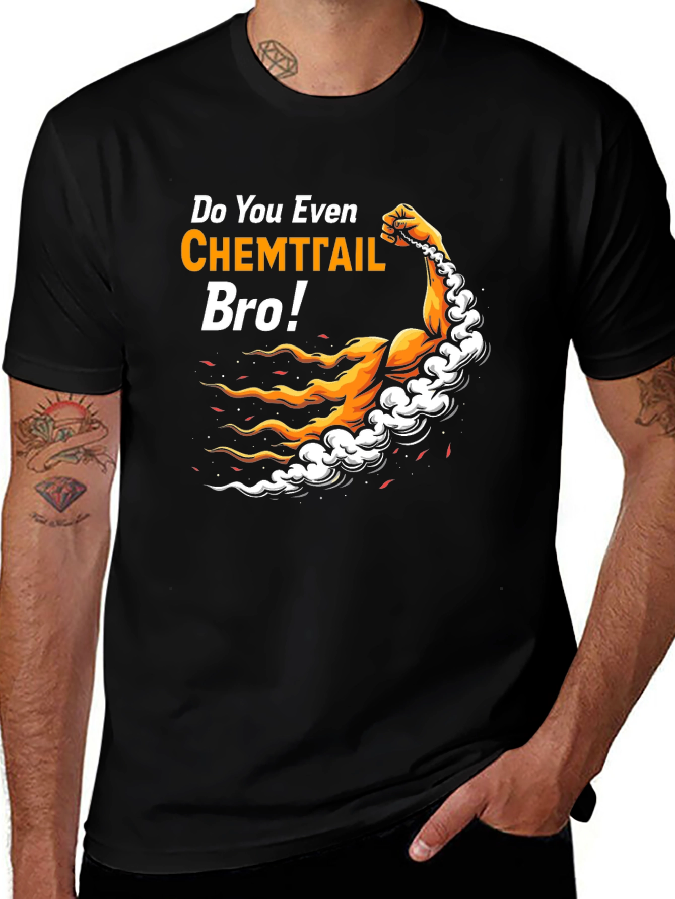 Chemtrail Bro Graphic Tee - Black