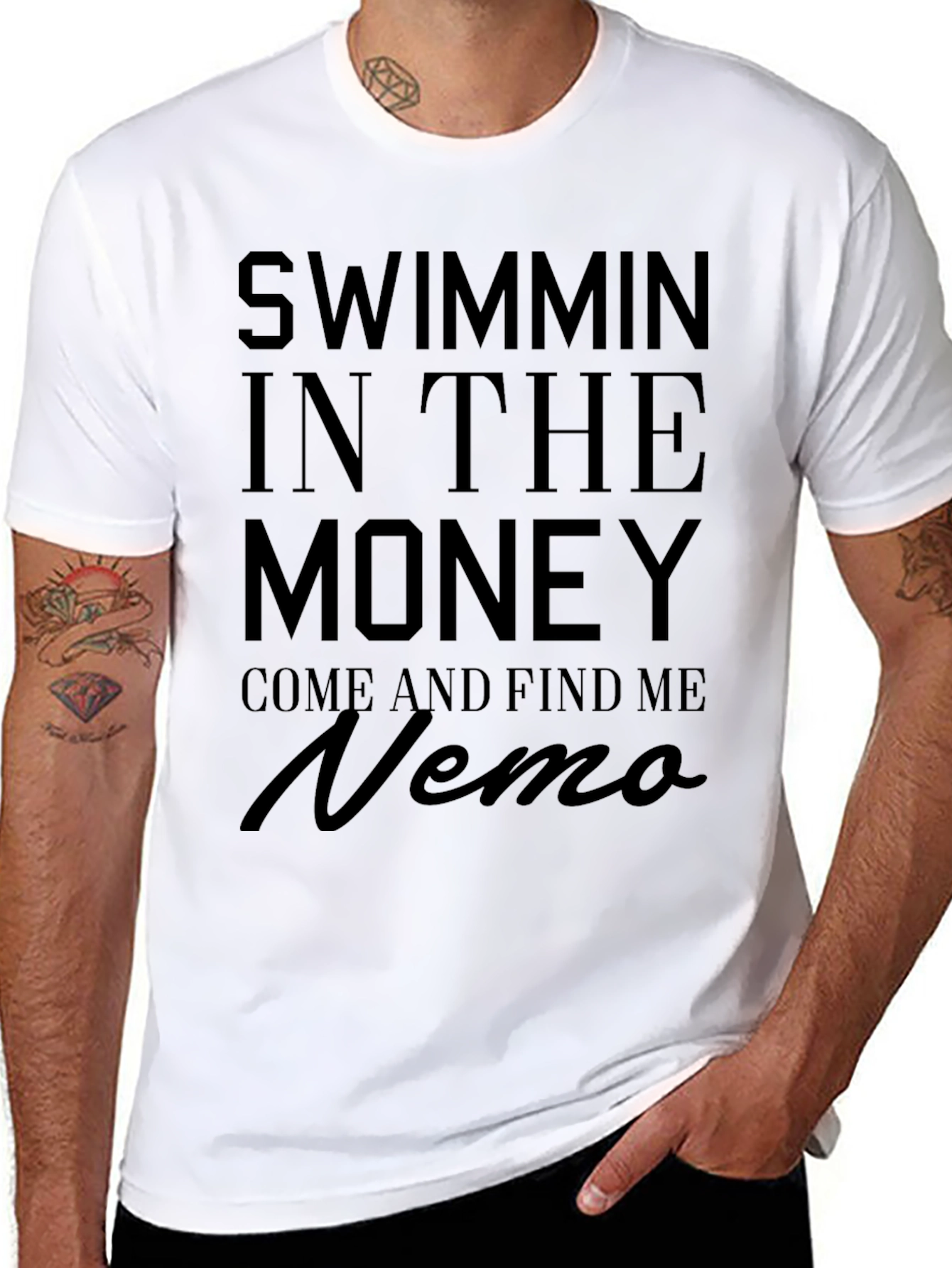 Swimmin in the Money Nemo Black T-Shirt