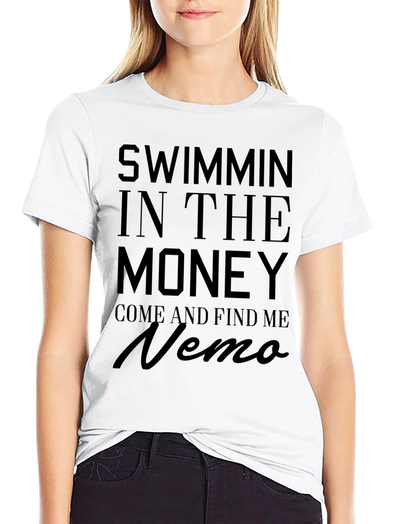Swimmin in the Money Nemo Black T-Shirt