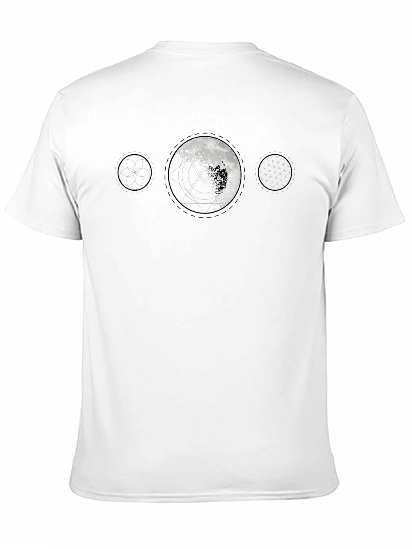 Lunar Phase Graphic Print Black T-Shirt