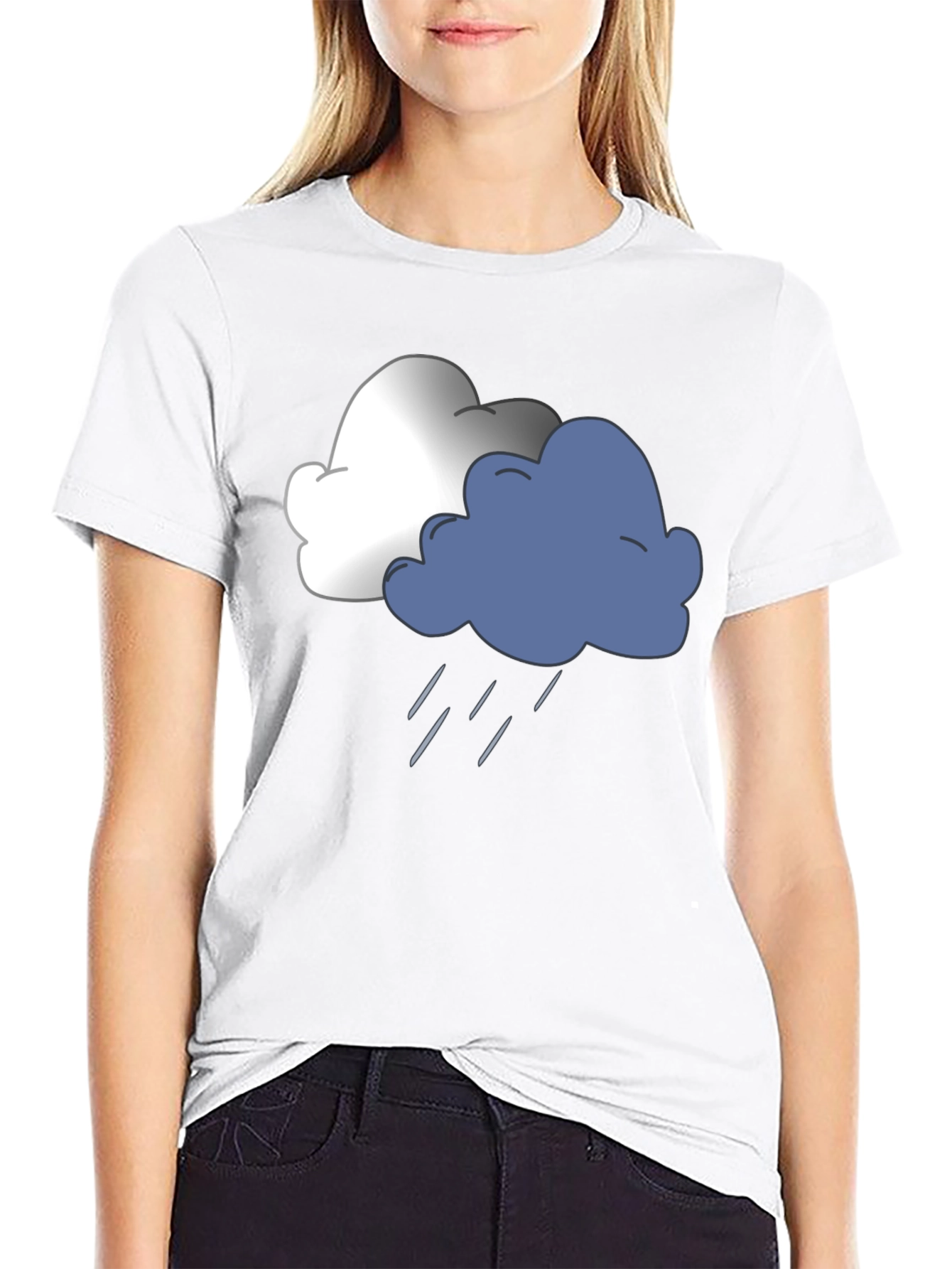 Rainy Day Cloud Graphic Black T-Shirt