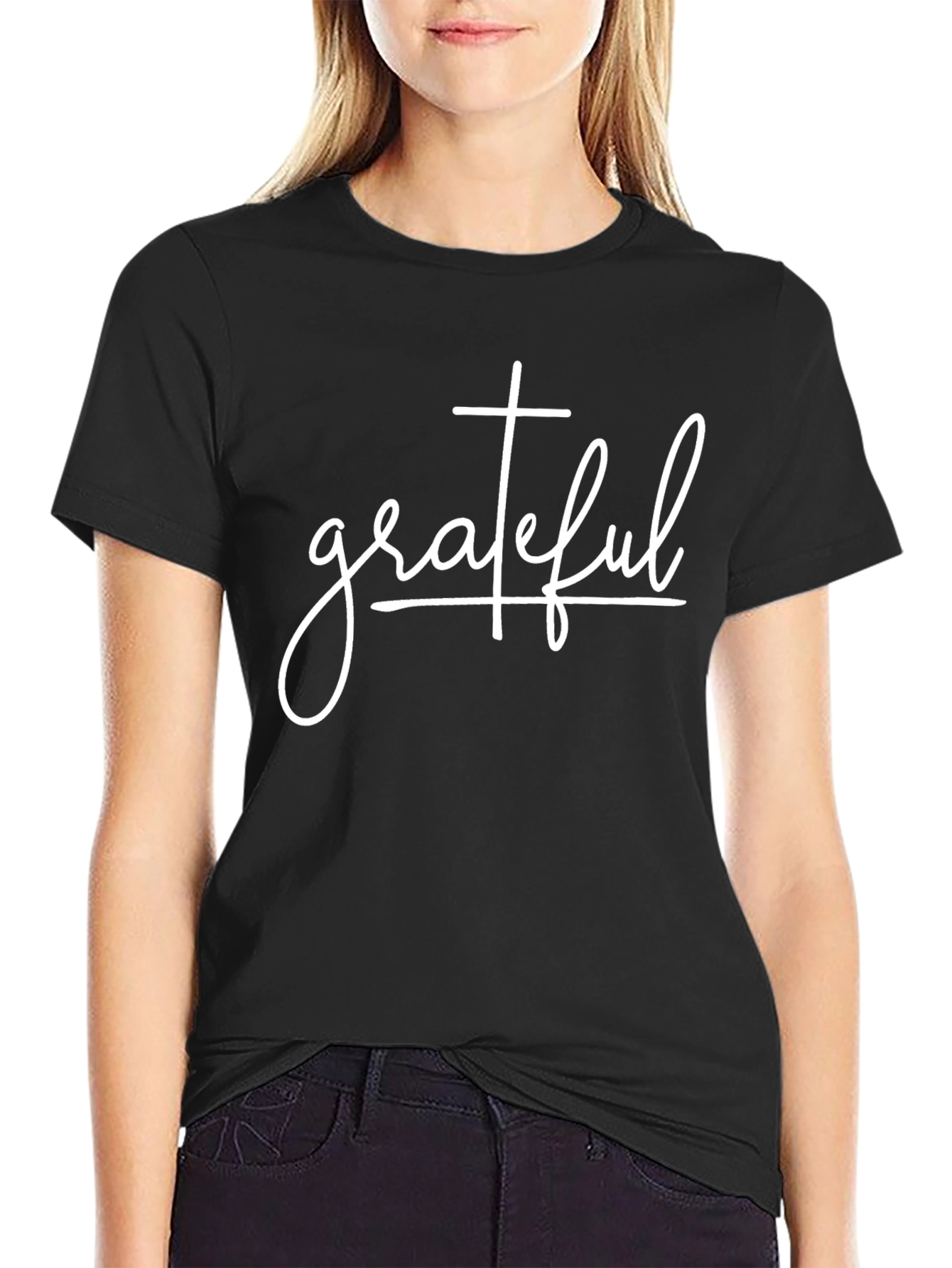 Grateful Graphic Tee - Classic Black Comfort