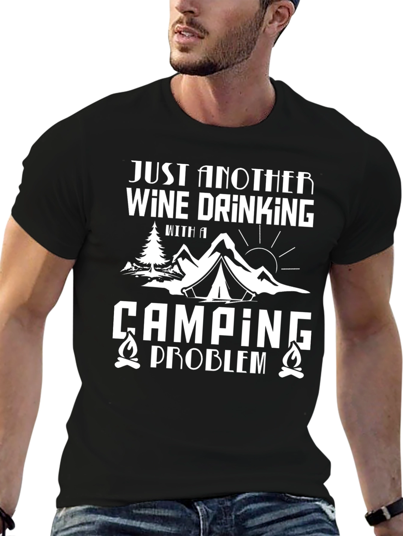 Wine Drinking Camping Problem Graphic Tee