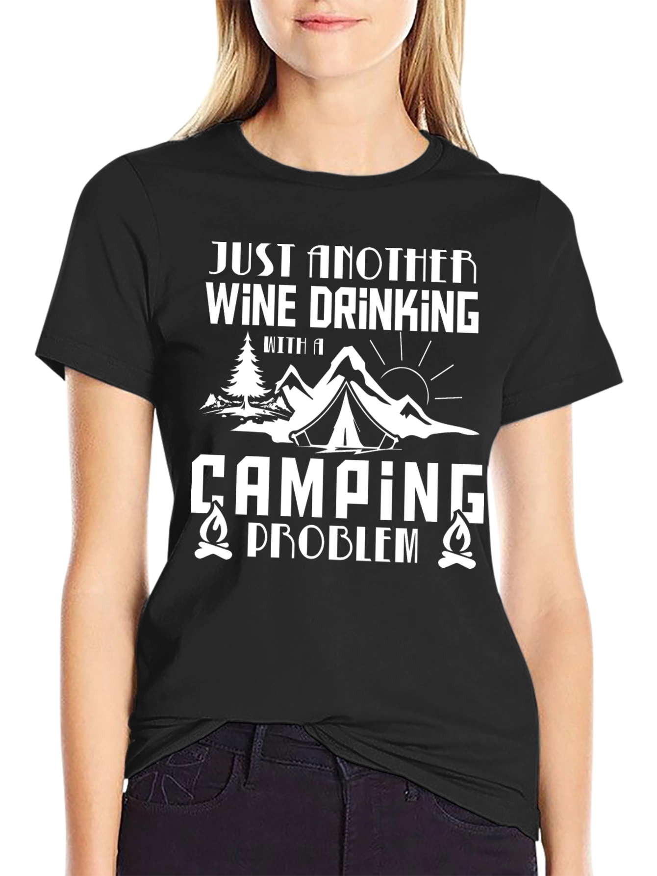 Wine Drinking Camping Problem Graphic Tee