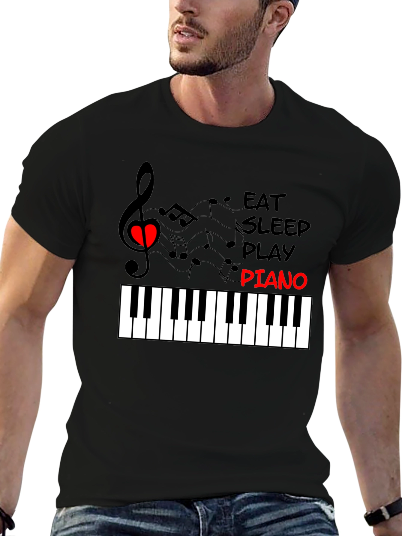 Eat Sleep Play Piano T-Shirt - Music Lover Tee