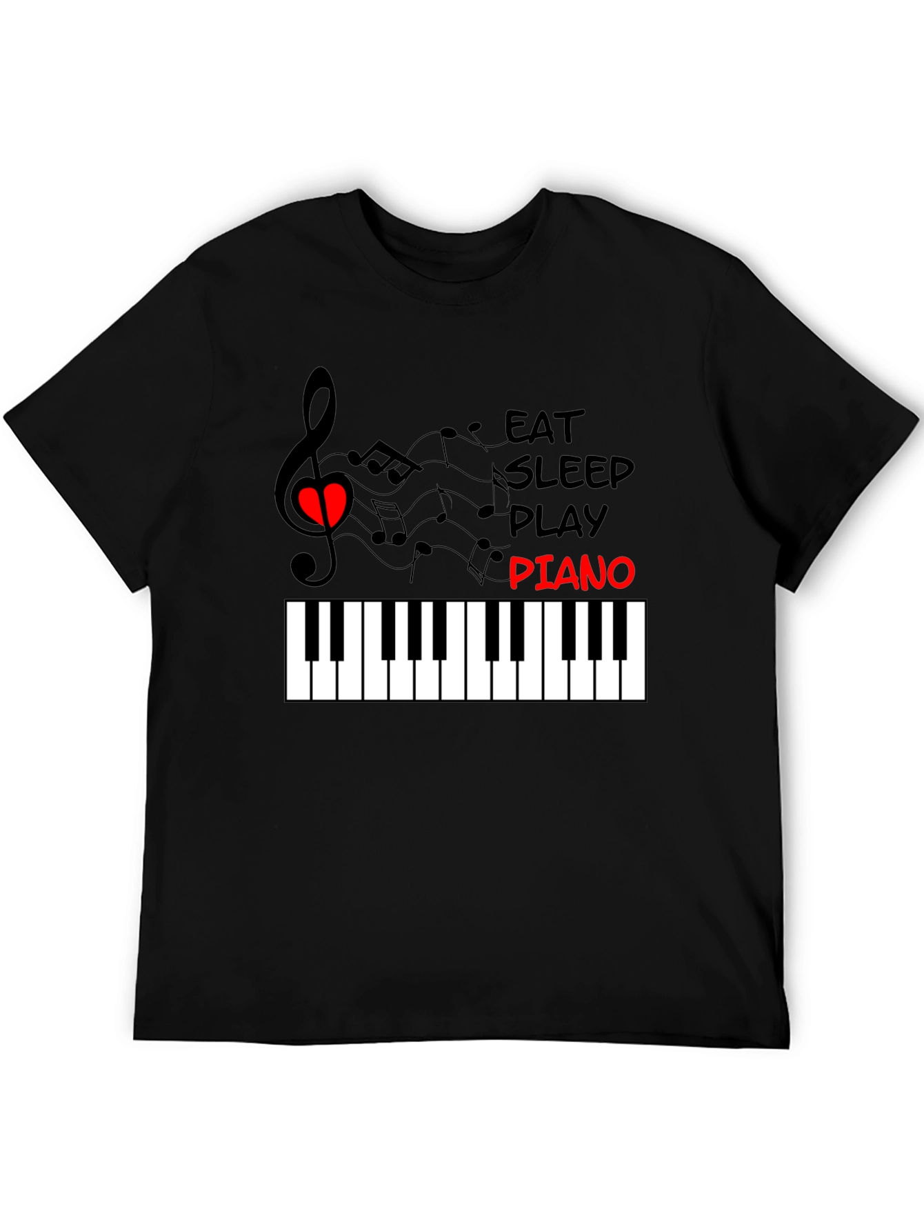 Eat Sleep Play Piano T-Shirt - Music Lover Tee