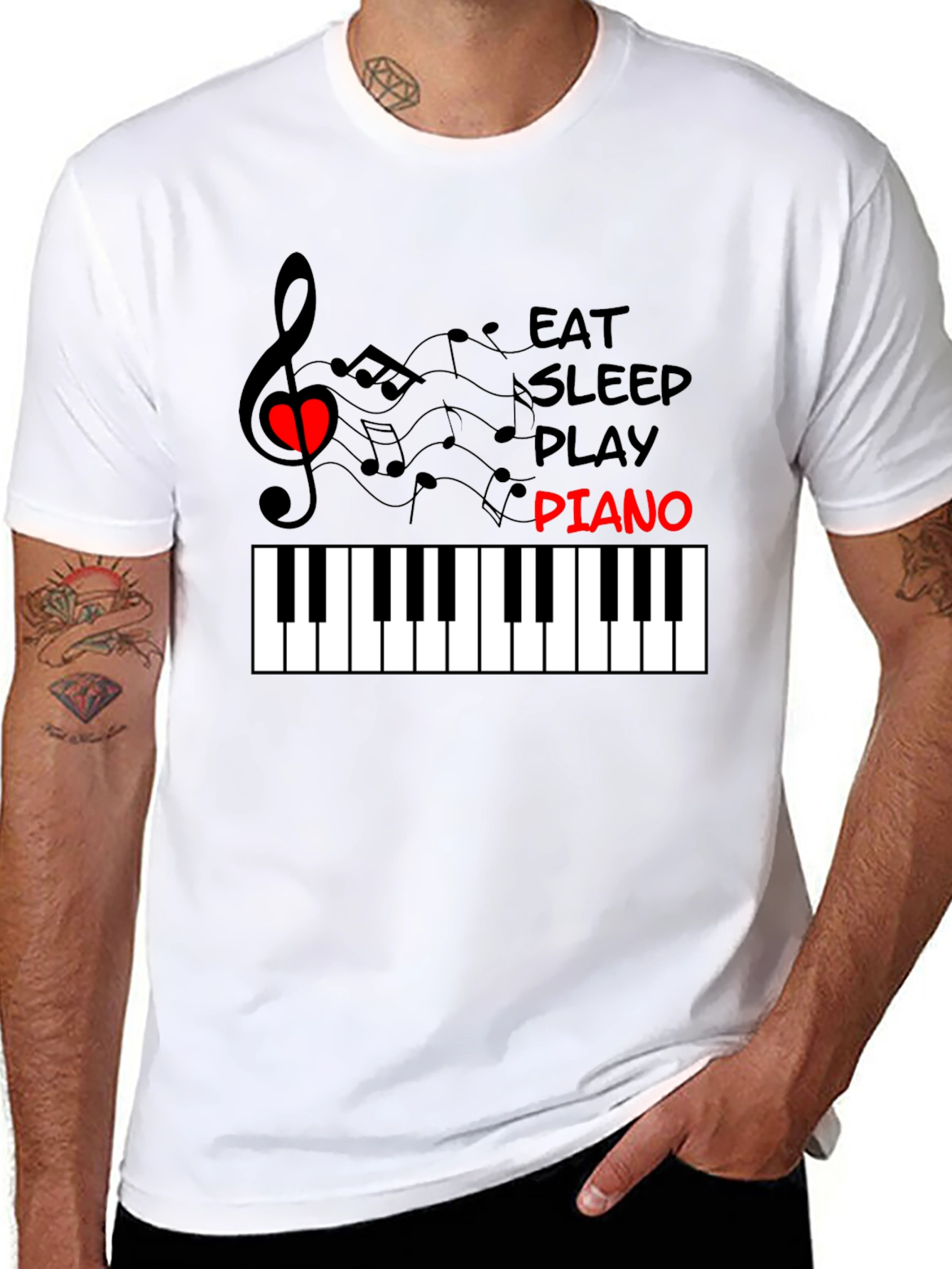 Eat Sleep Play Piano T-Shirt - Music Lover Tee