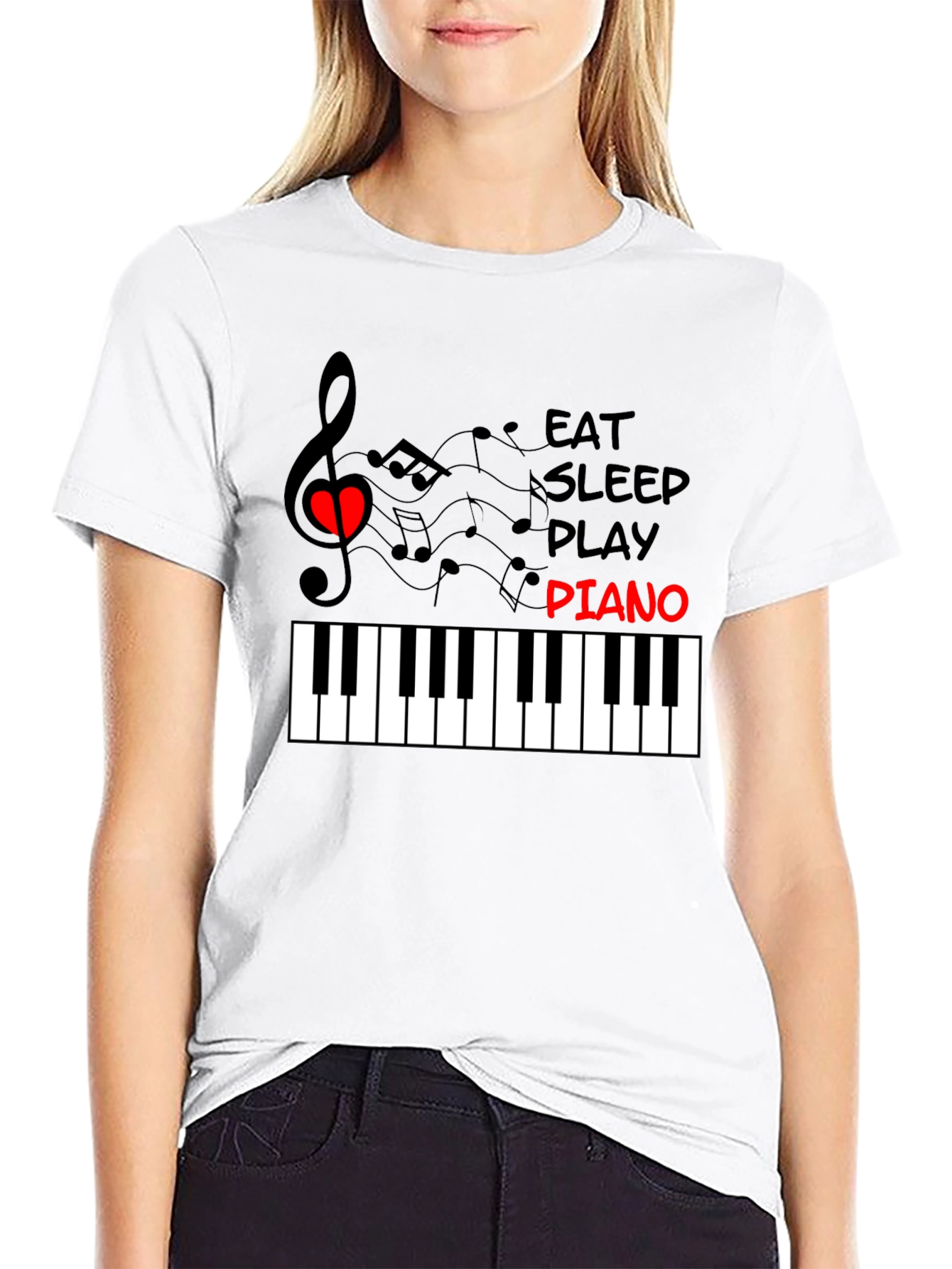 Eat Sleep Play Piano T-Shirt - Music Lover Tee