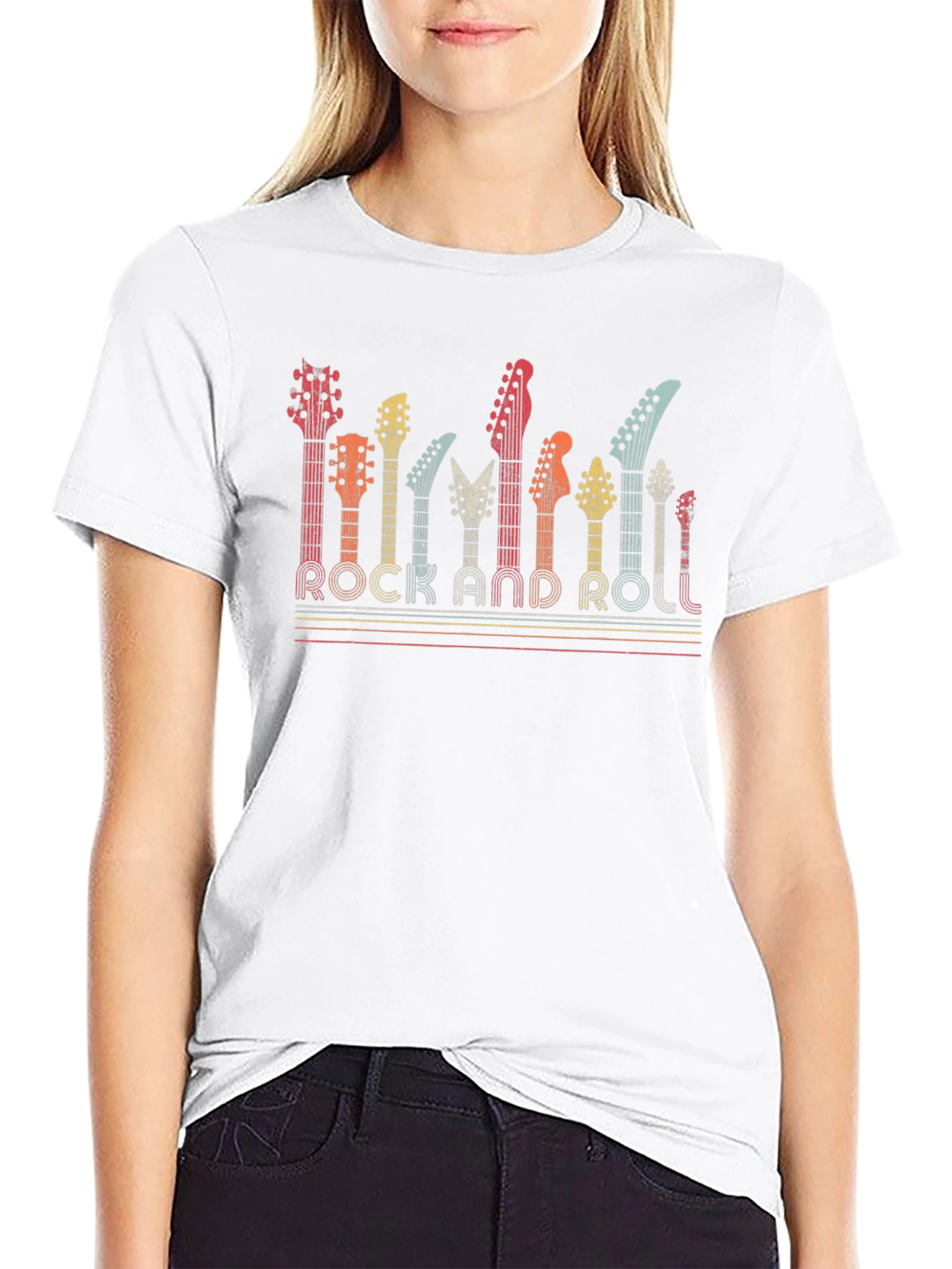 Rock and Roll Guitar T-Shirt Retro Band Tee