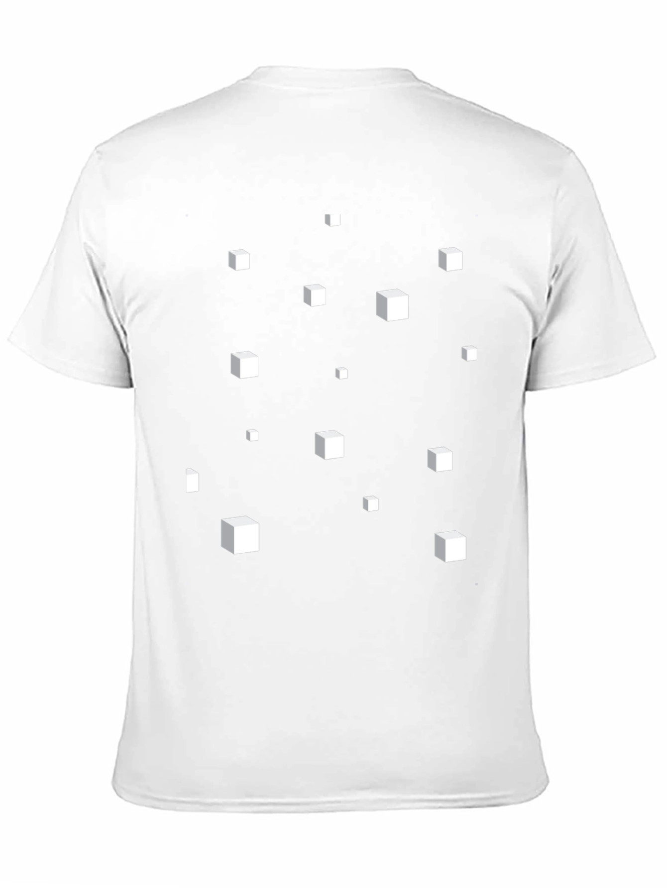 Abstract 3D Cube Pattern Black T-Shirt