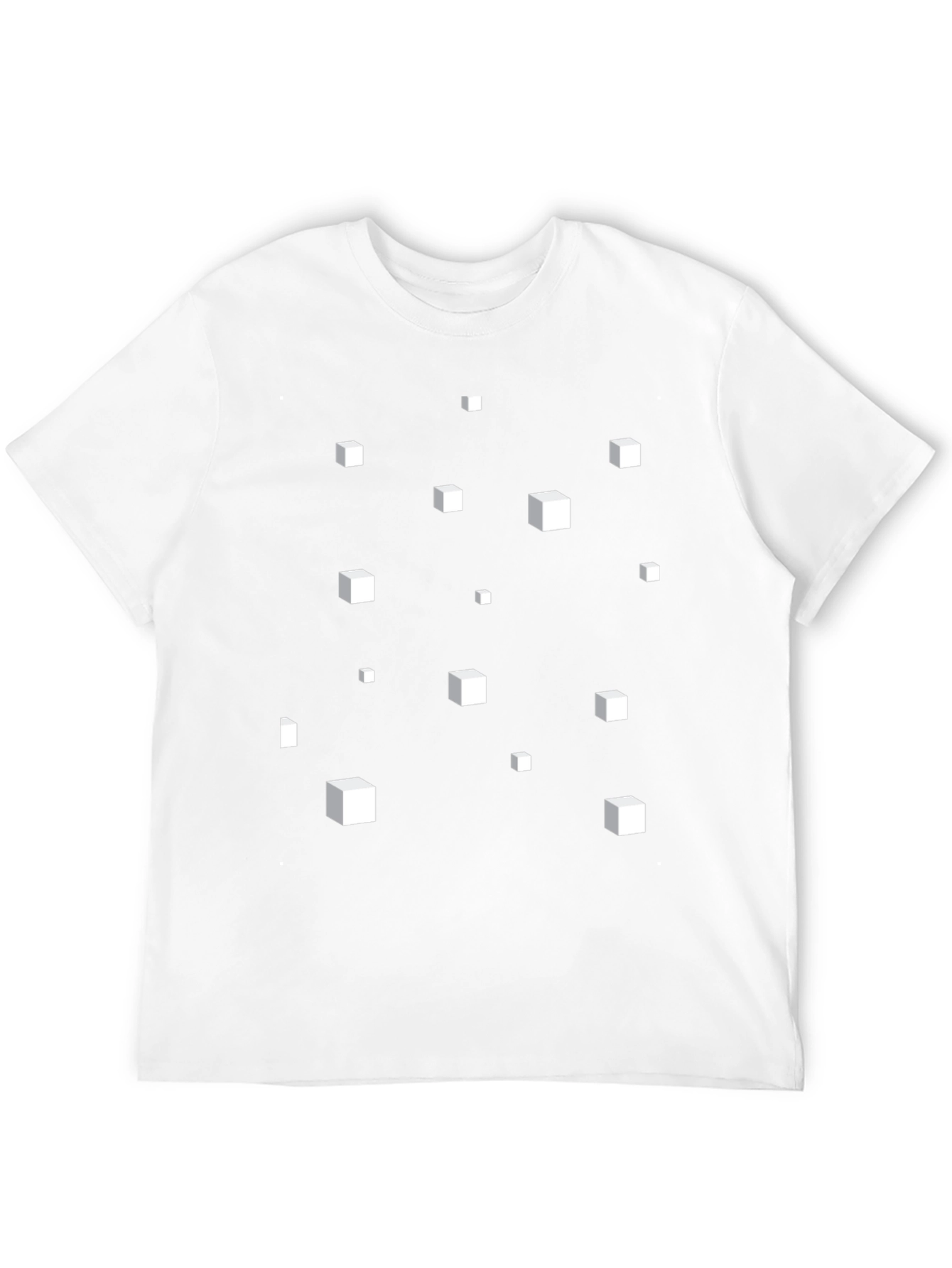 Abstract 3D Cube Pattern Black T-Shirt