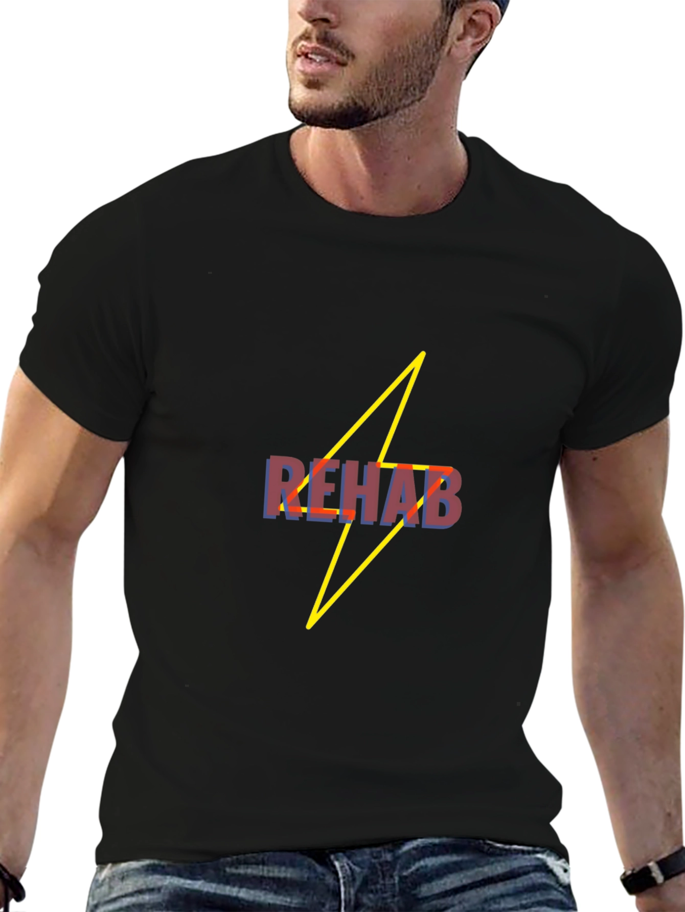 Rehab Lightning Bolt Black T-Shirt