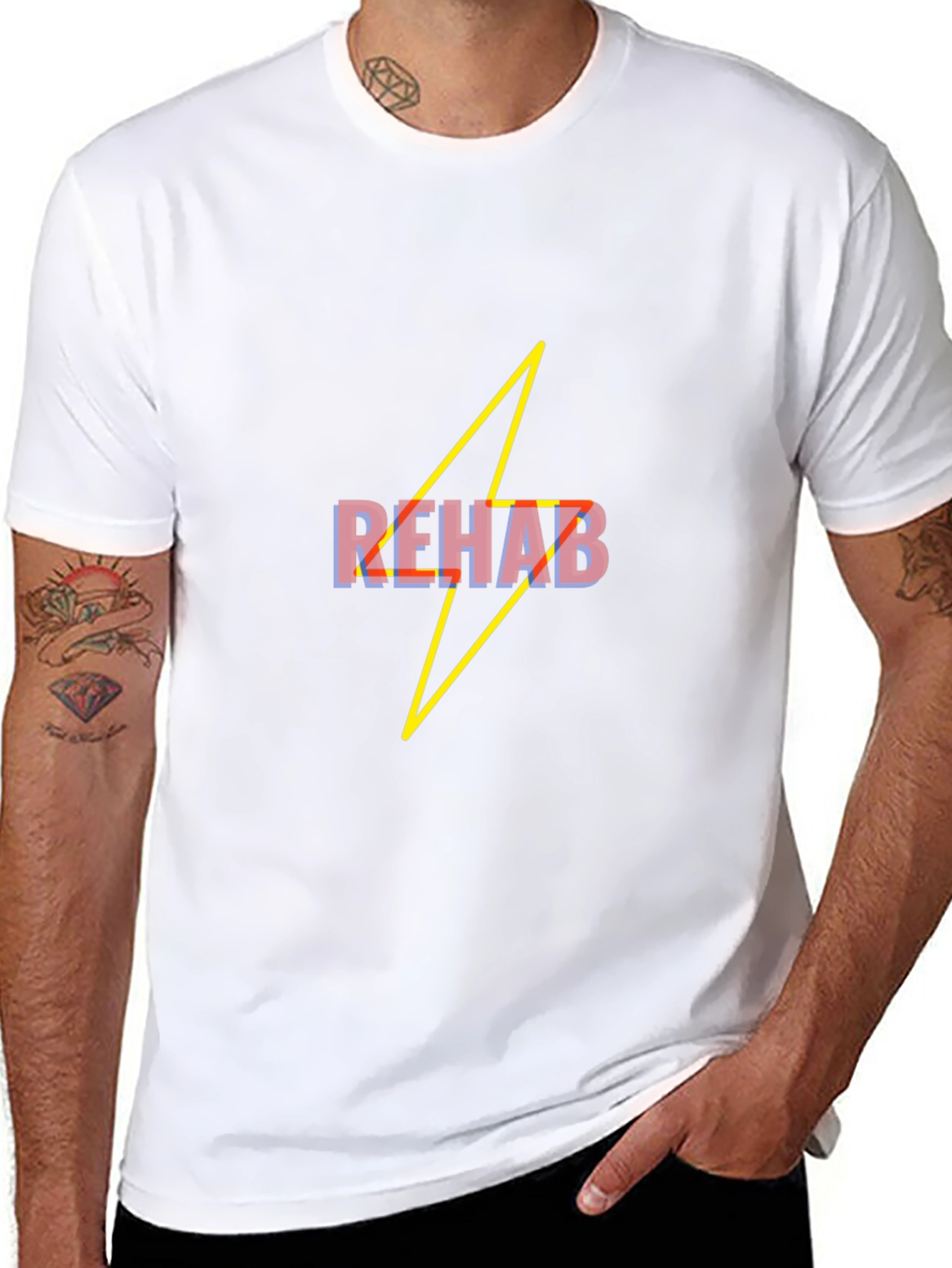 Rehab Lightning Bolt Black T-Shirt