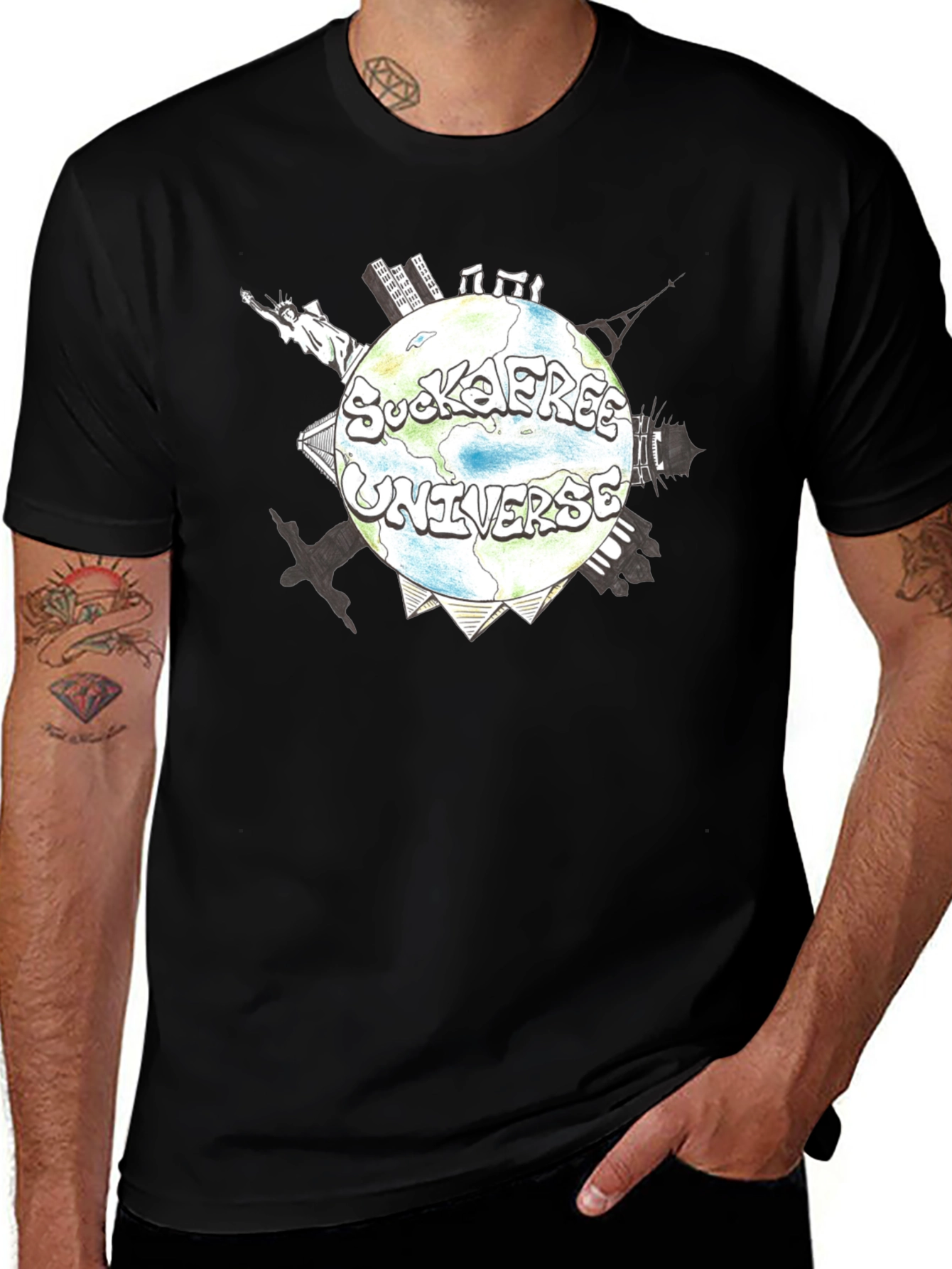 SuckaFree Universe Graphic T-Shirt - Global Design