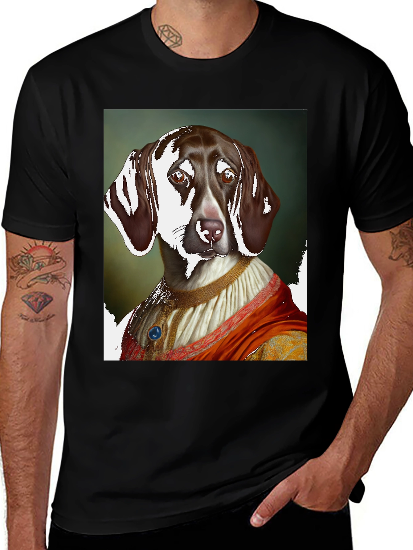 Dog Portrait Graphic Tee - Renaissance Style