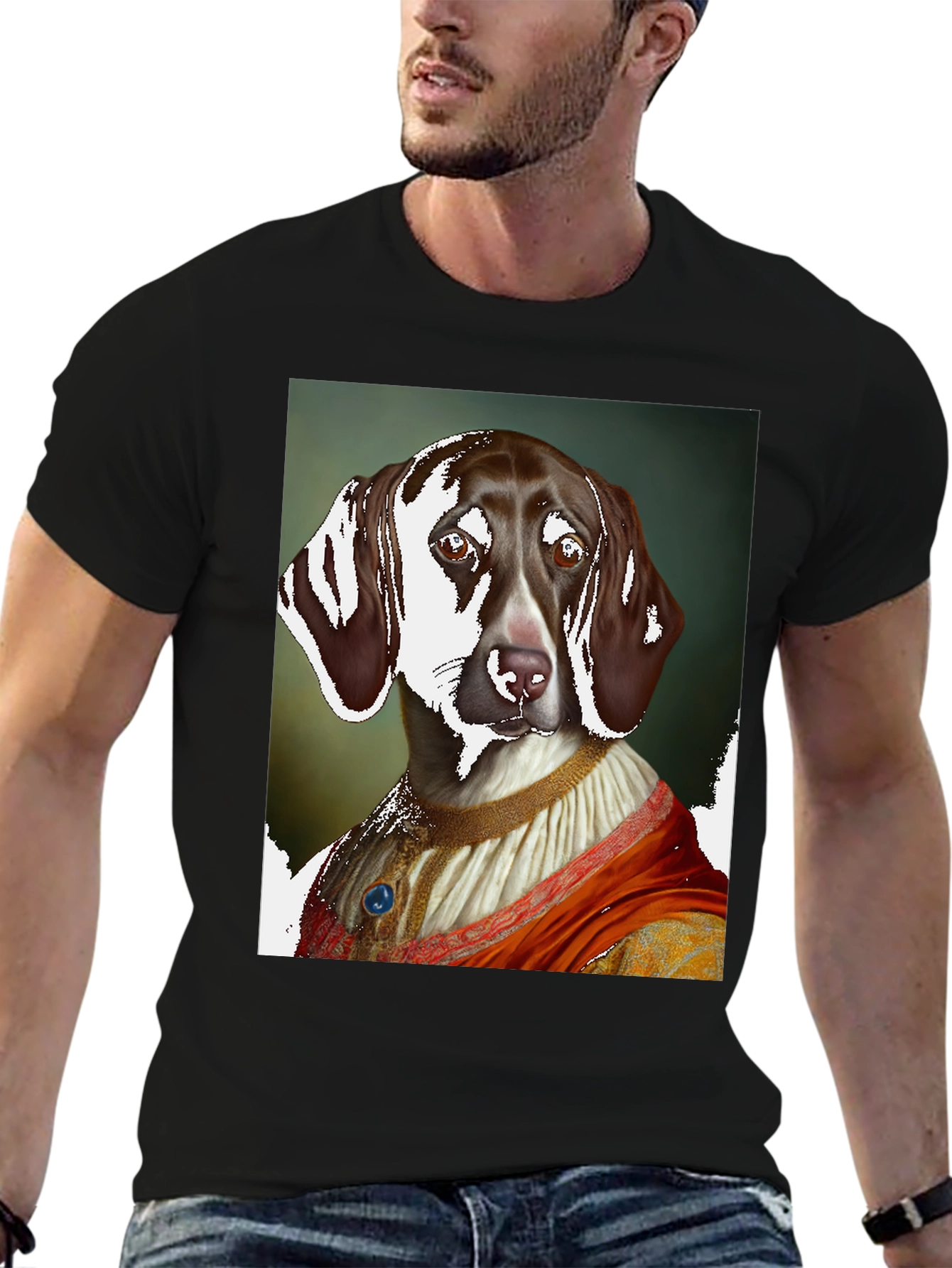 Dog Portrait Graphic Tee - Renaissance Style