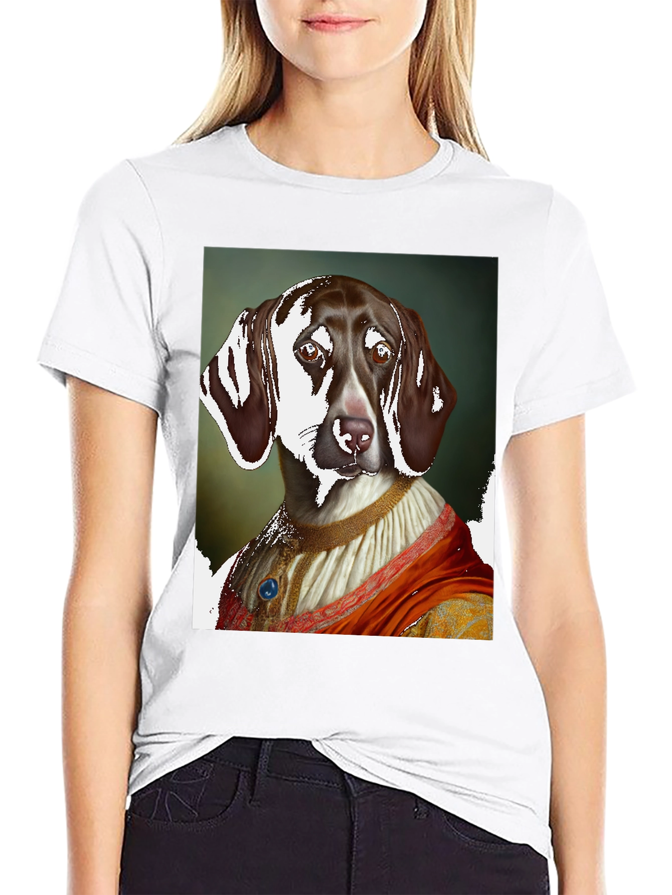 Dog Portrait Graphic Tee - Renaissance Style