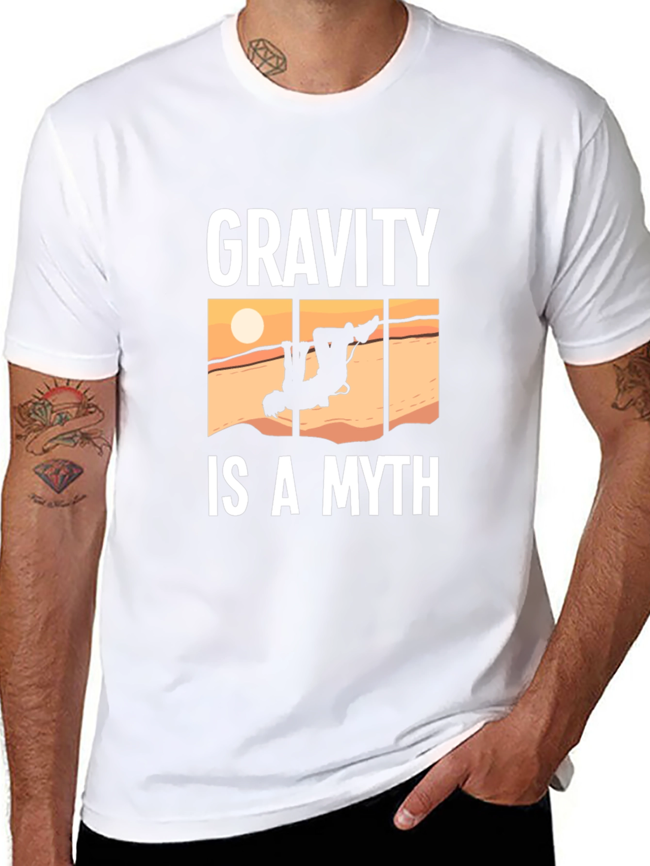 Gravity Is A Myth Funny Climbing T-Shirt