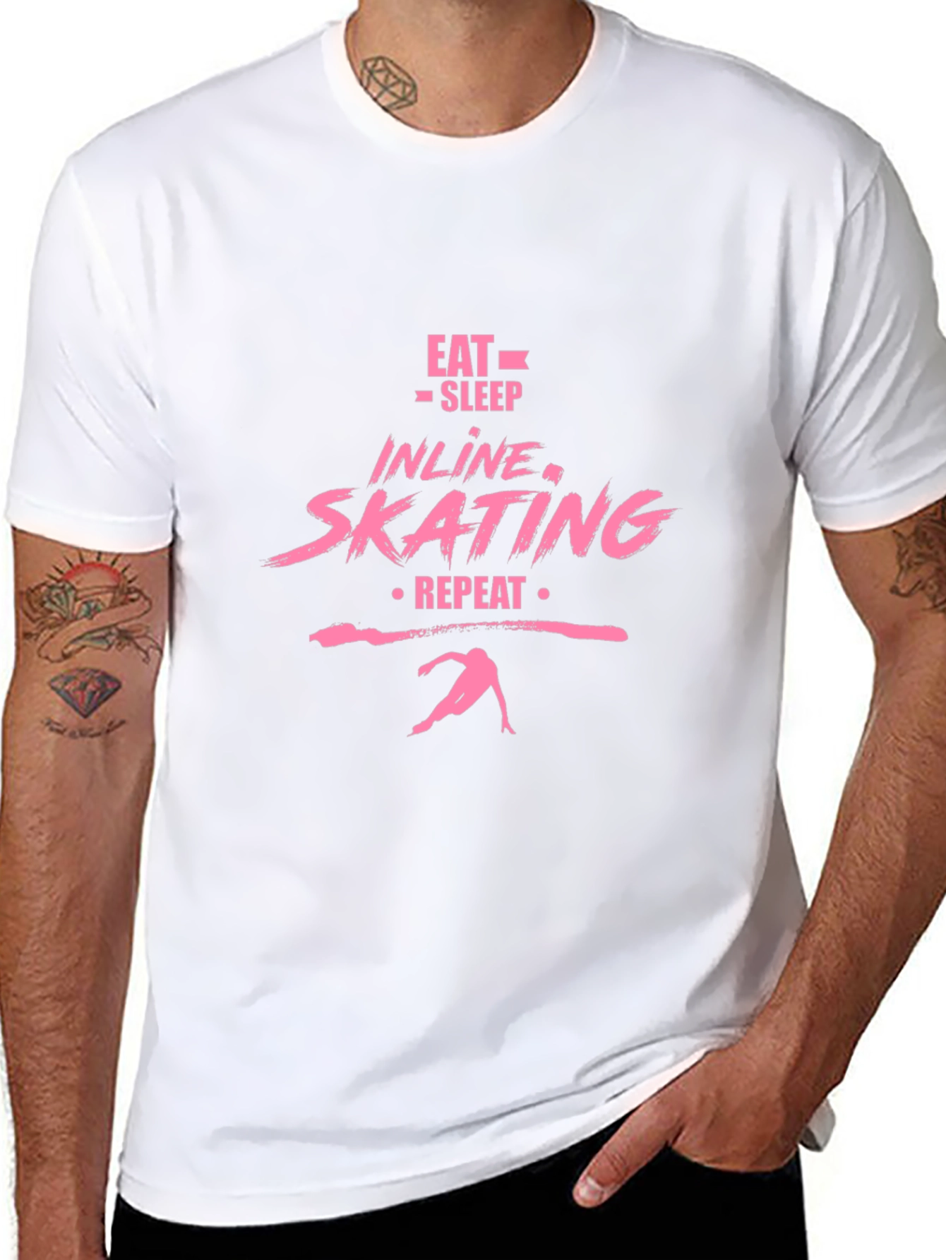 Eat Sleep Inline Skating Repeat Black T-Shirt